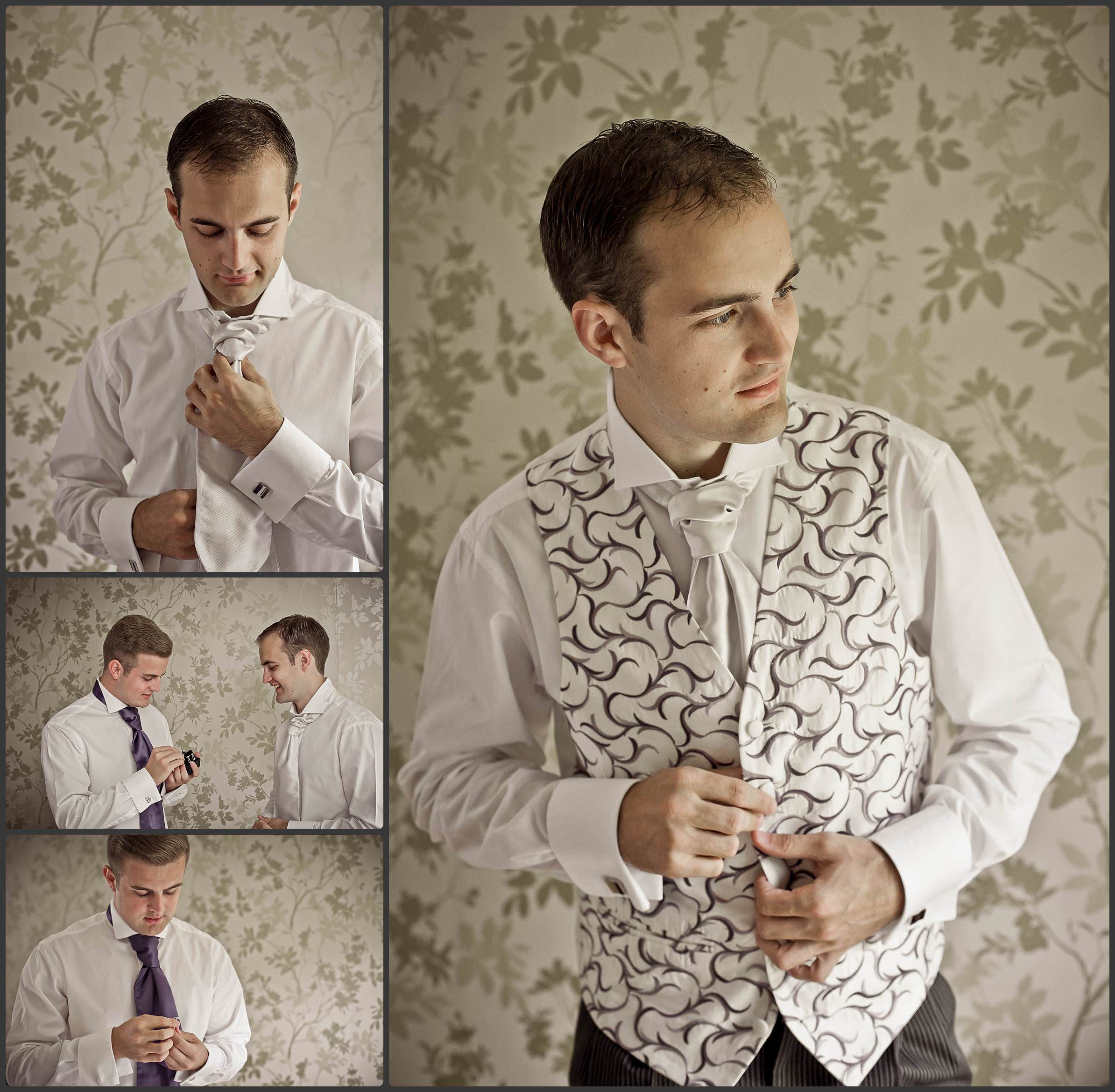 Groom getting ready