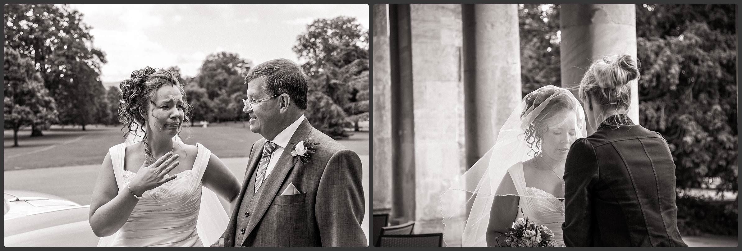 The nervous bride waiting to go into the Pittville pump room