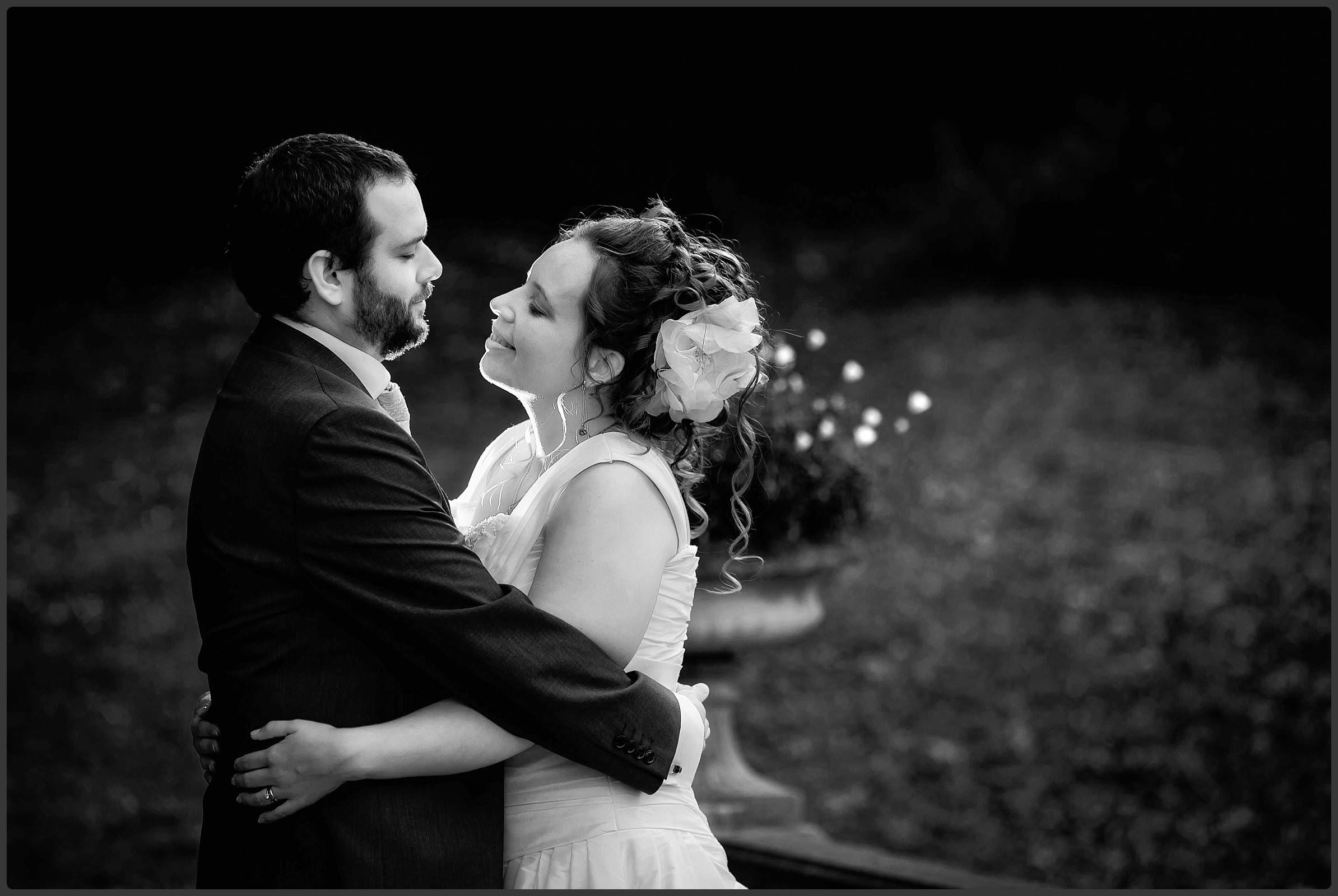 Bride and groom exploring the grounds at the Pittville Pump room hotel 2