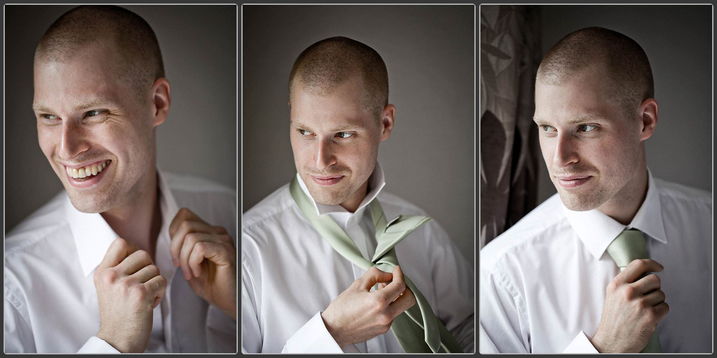 Groom getting ready at Chirk Castle