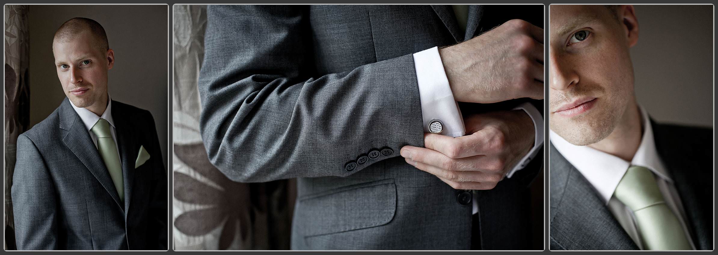 Groom getting ready at Chirk Castle