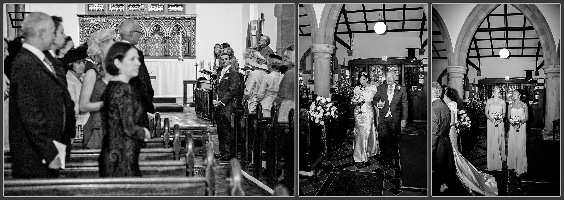 The bride entering the church