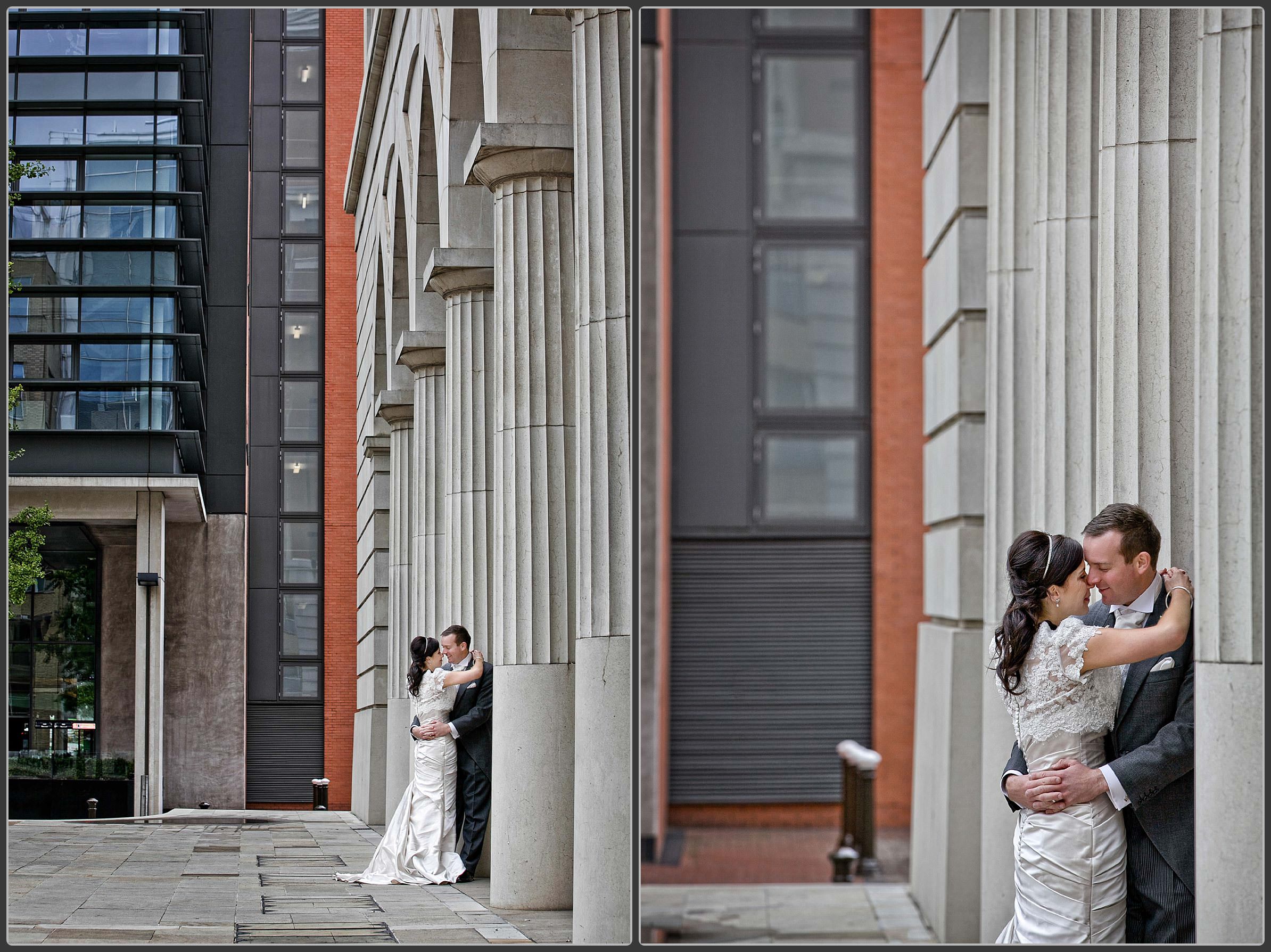 Bride and groom together at Brindley place