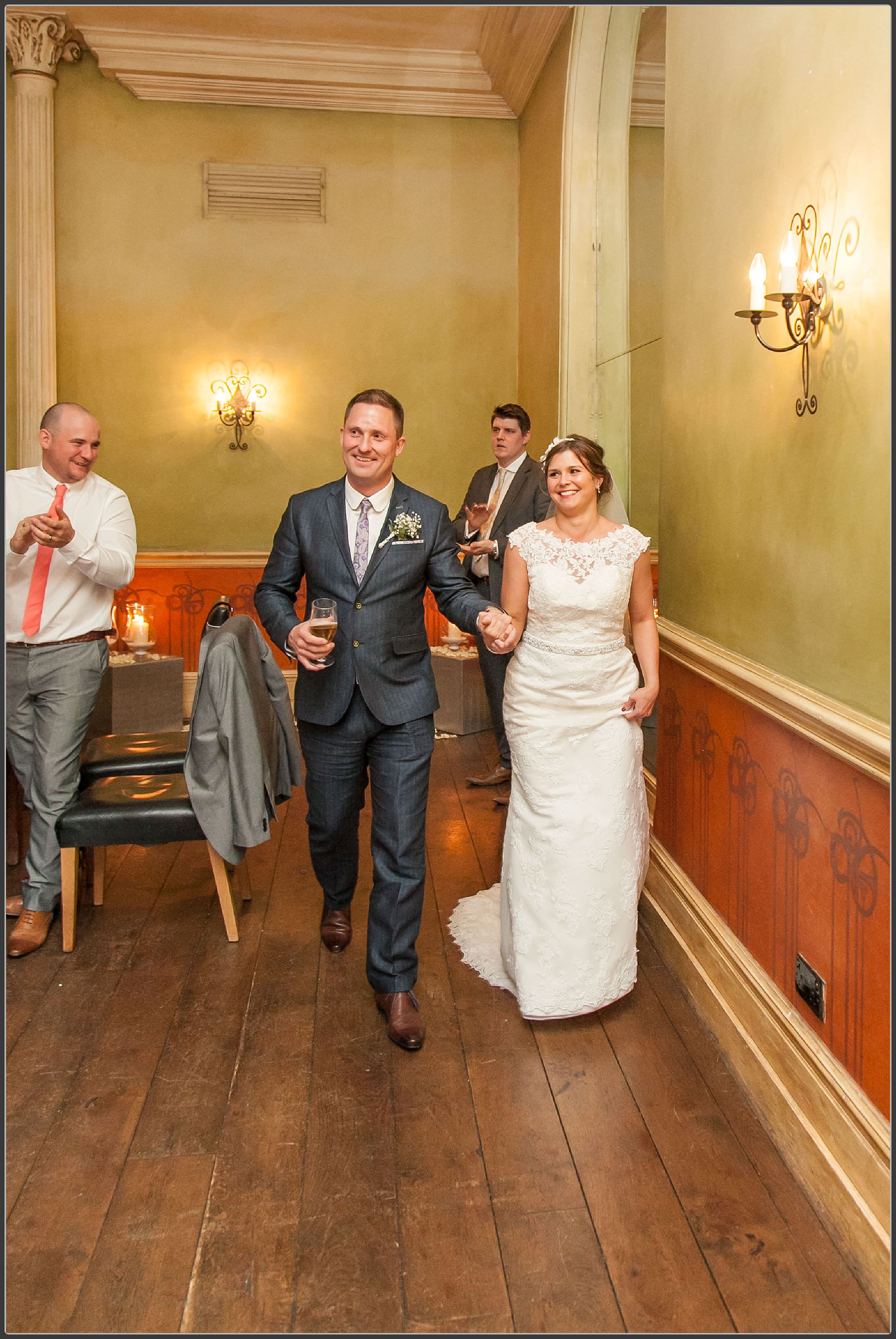 Bride and groom entering