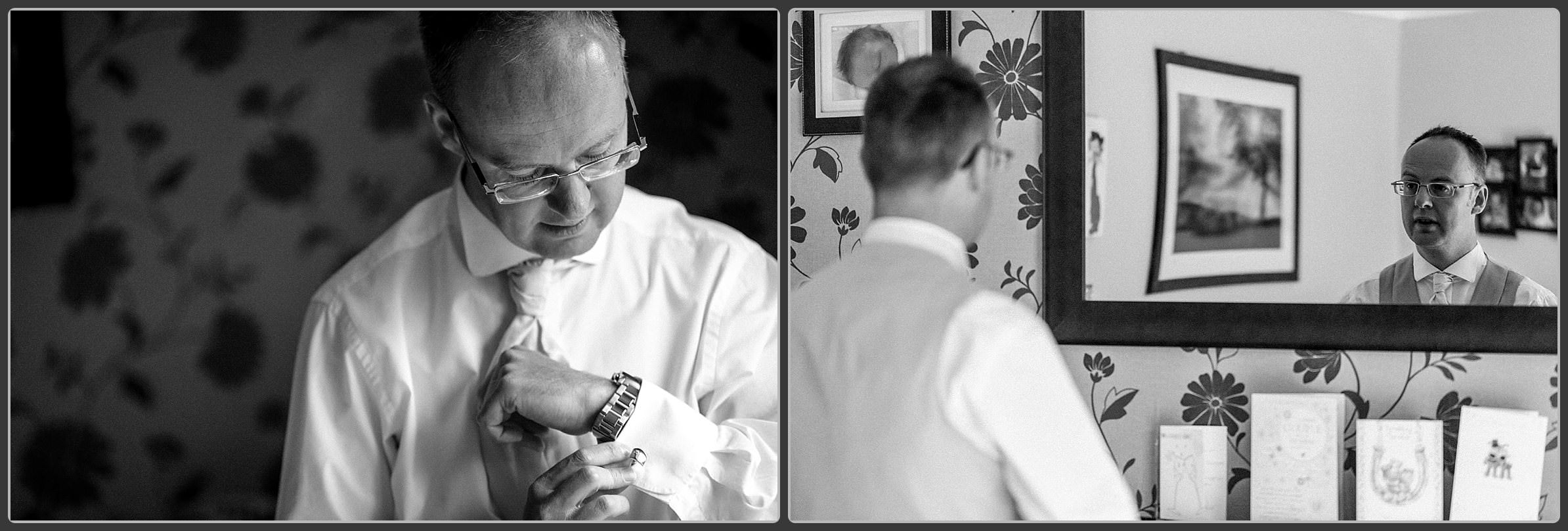 Groom getting ready