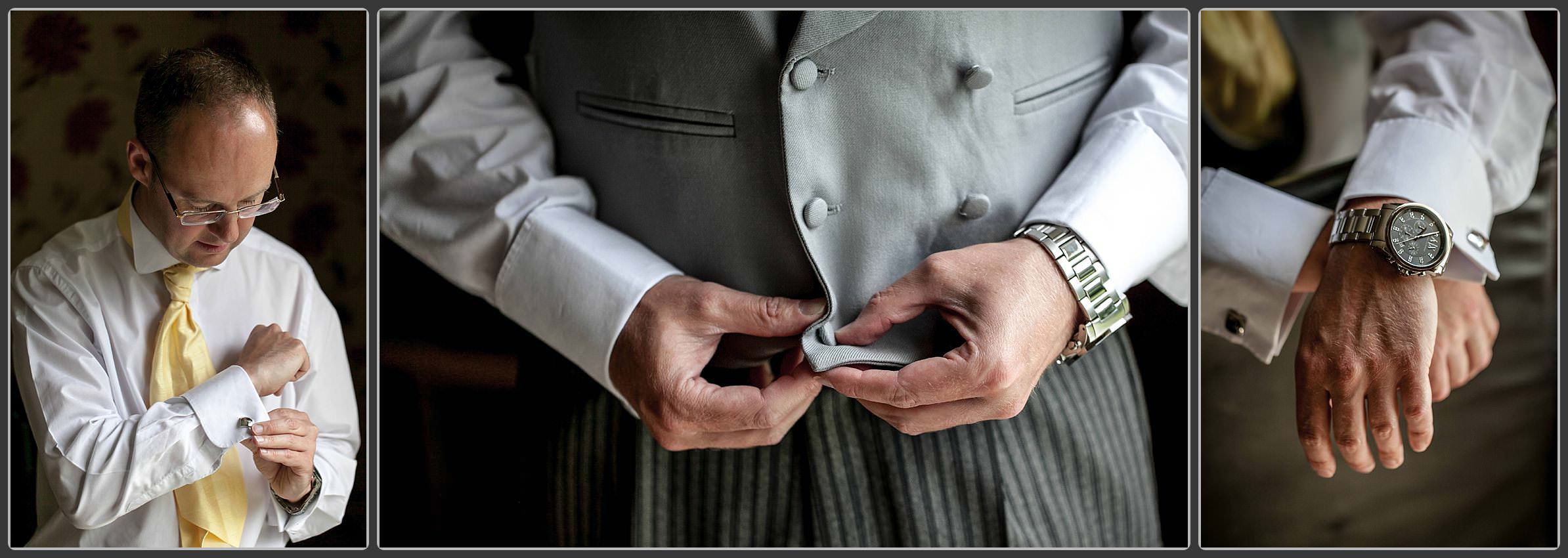 Groom getting ready