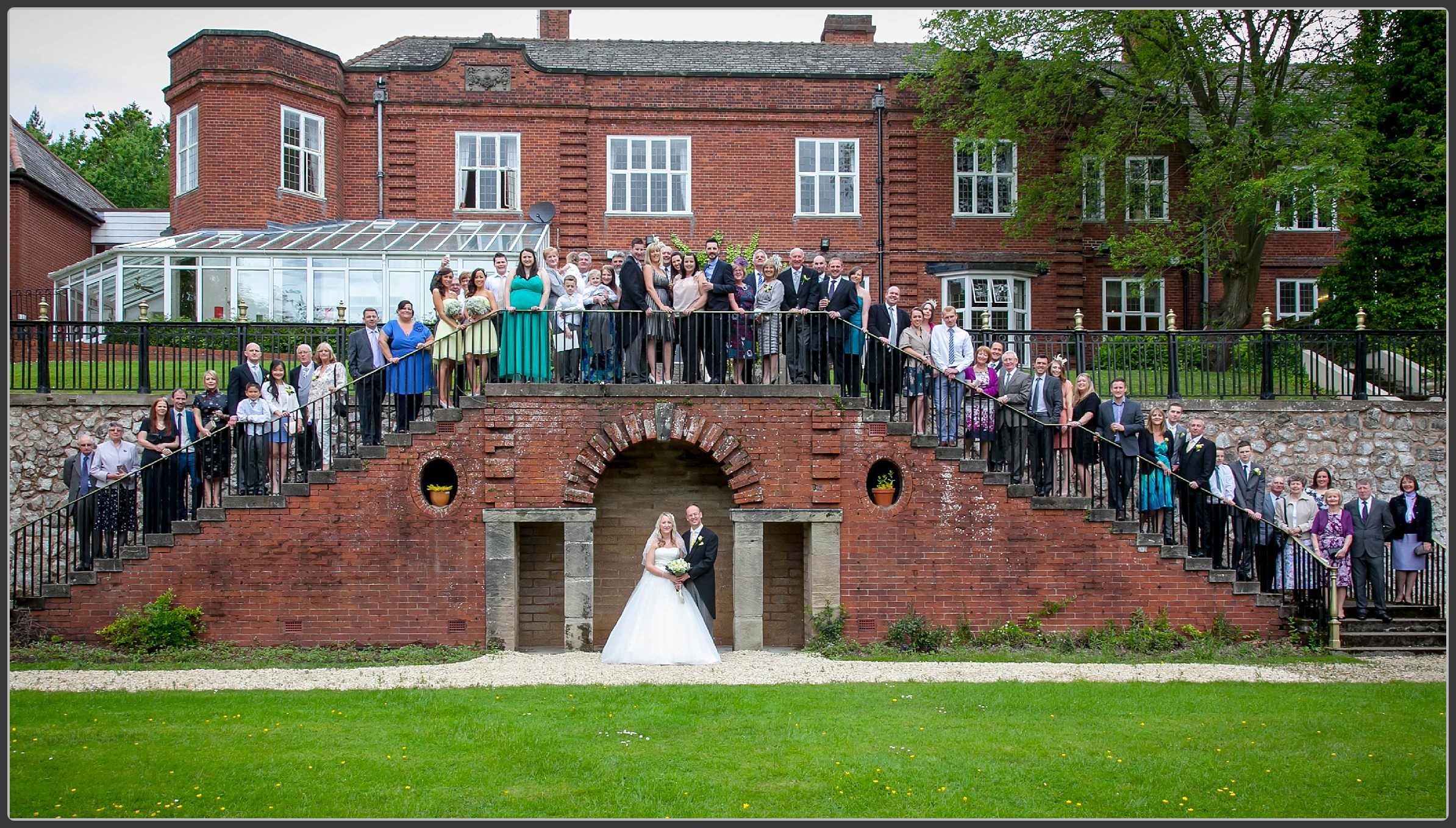 The group shot on the stairs at Southcrest Manor Hotel in Redditch