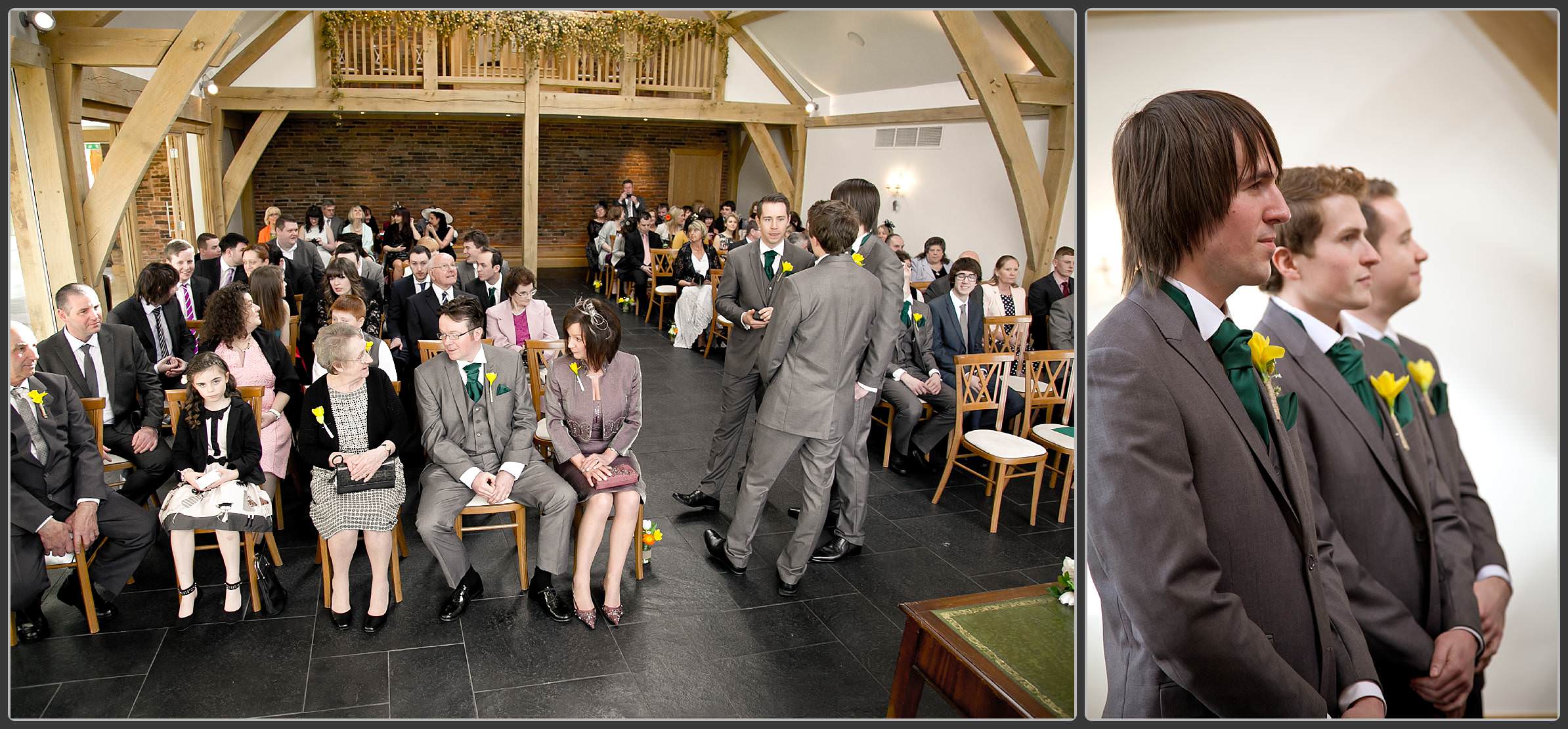 Wedding ceremony at the Mythe barn