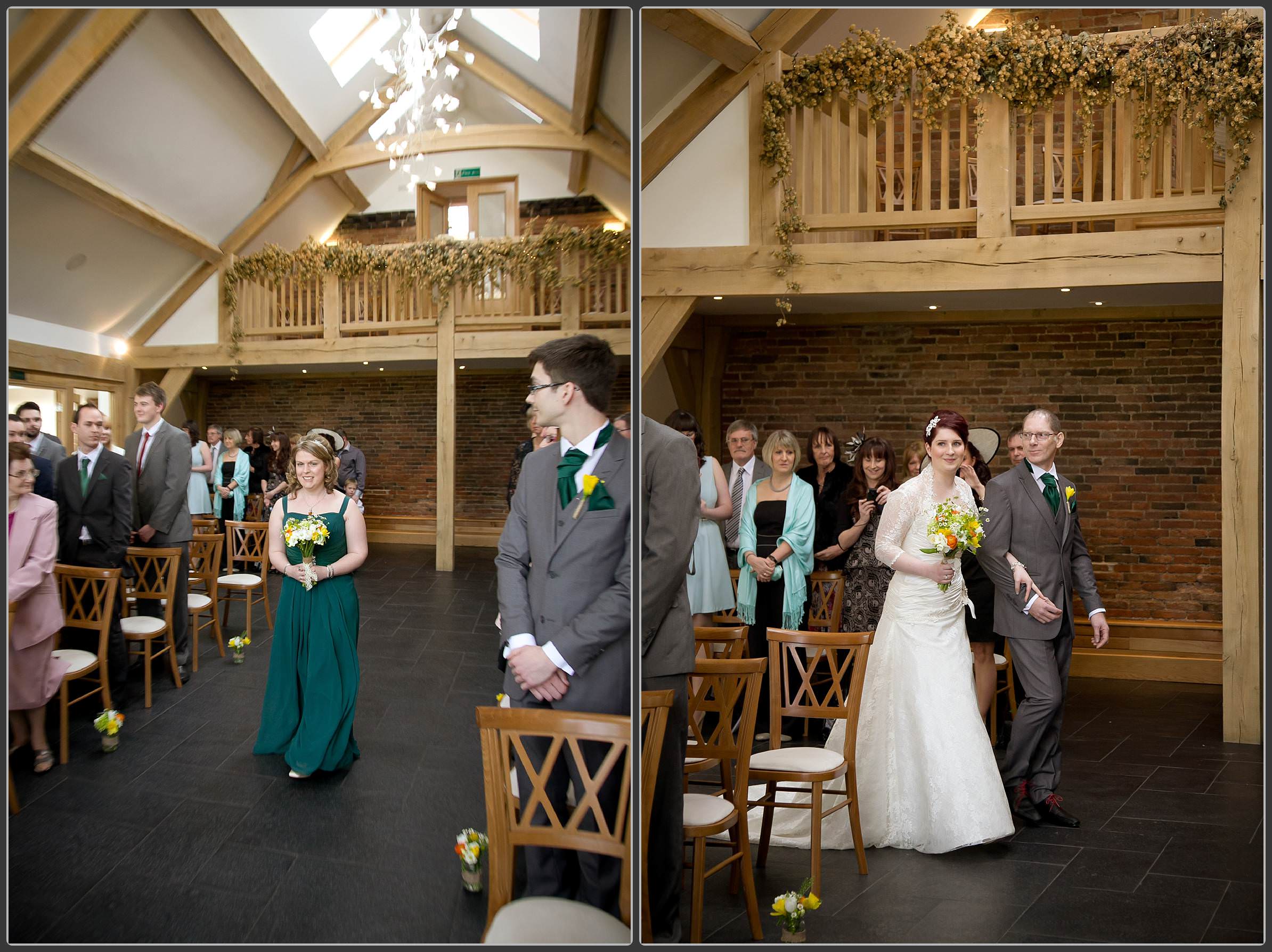 Wedding ceremony at the Mythe barn