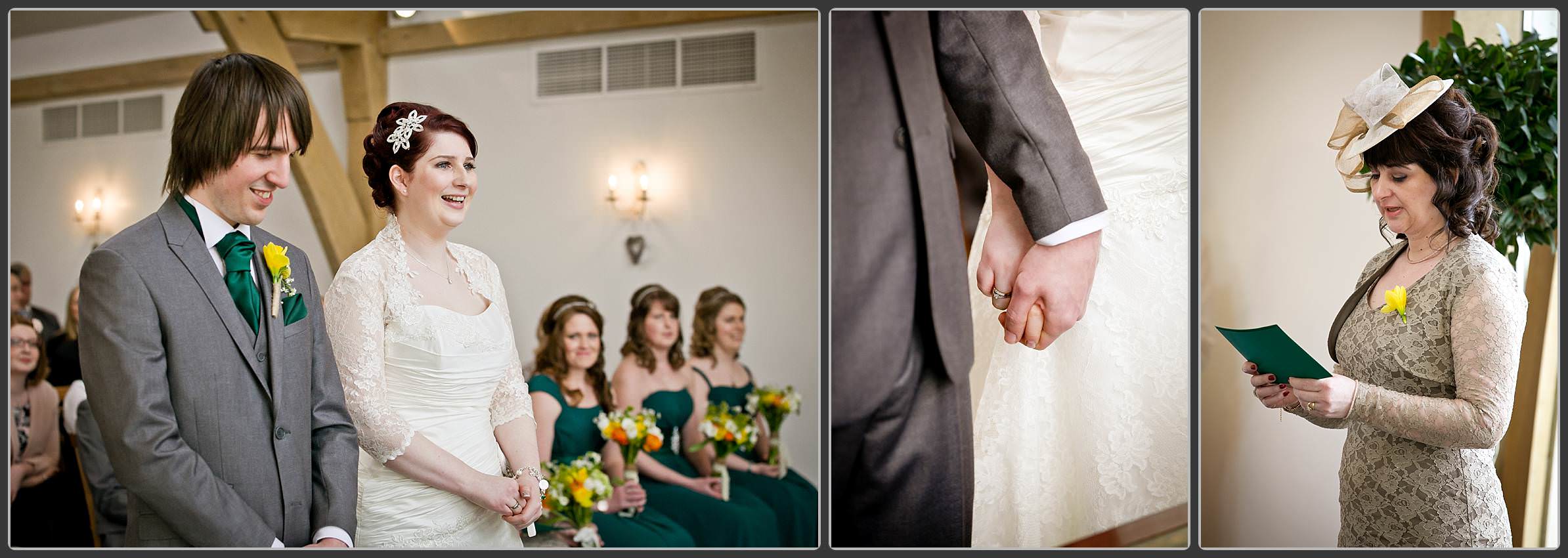 Wedding ceremony at the Mythe barn