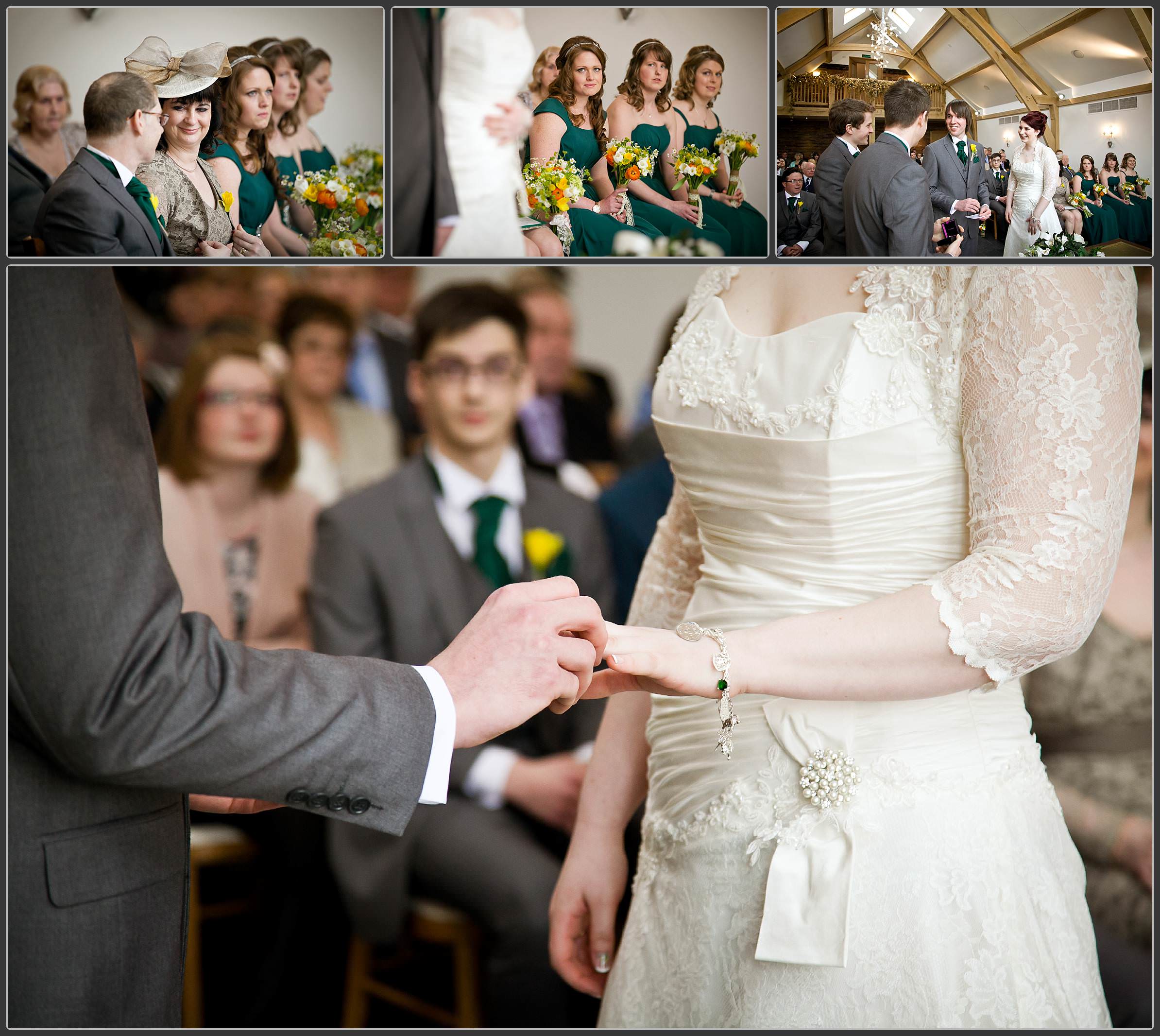 Wedding ceremony at the Mythe barn