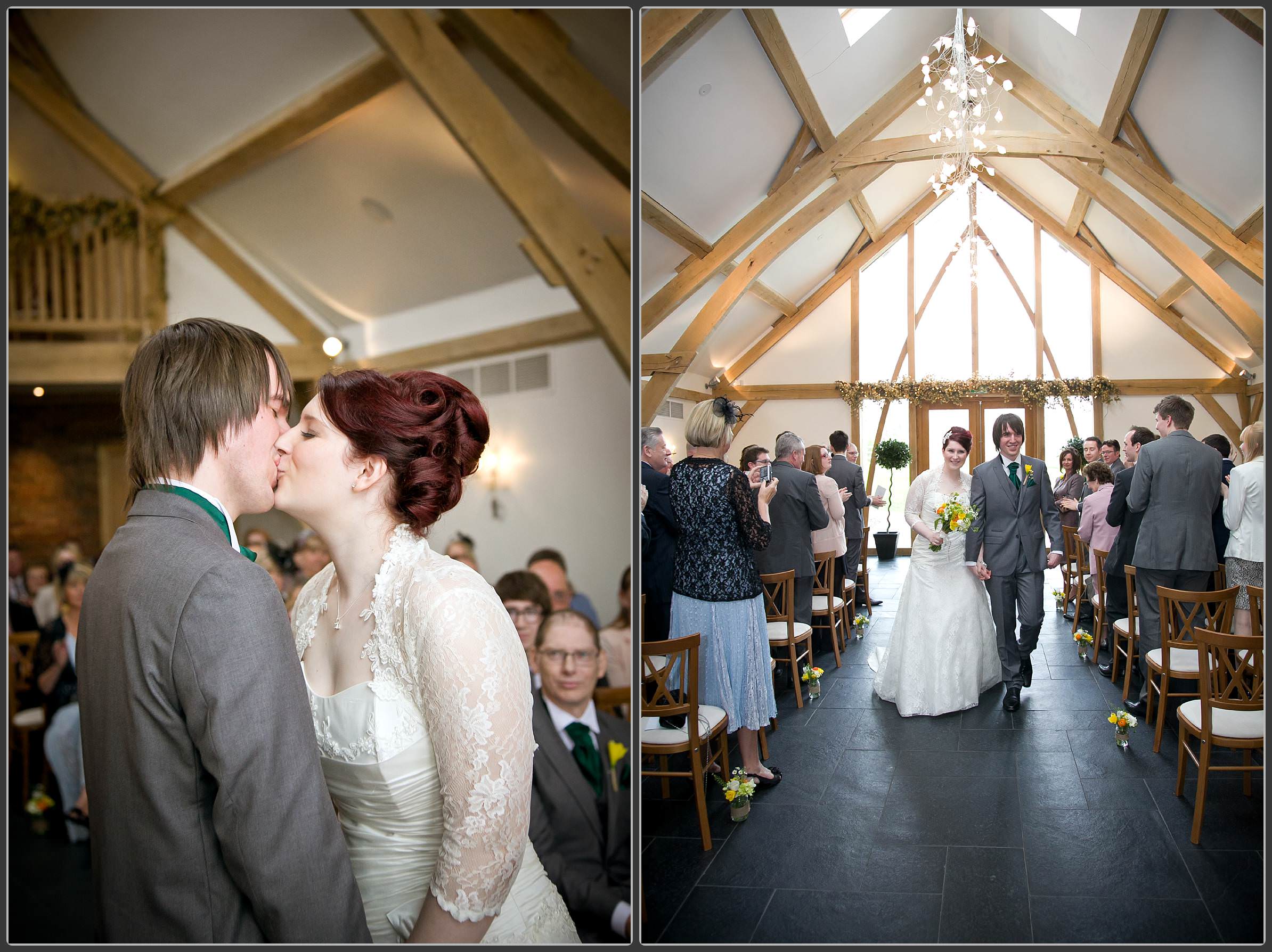 Wedding ceremony at the Mythe barn