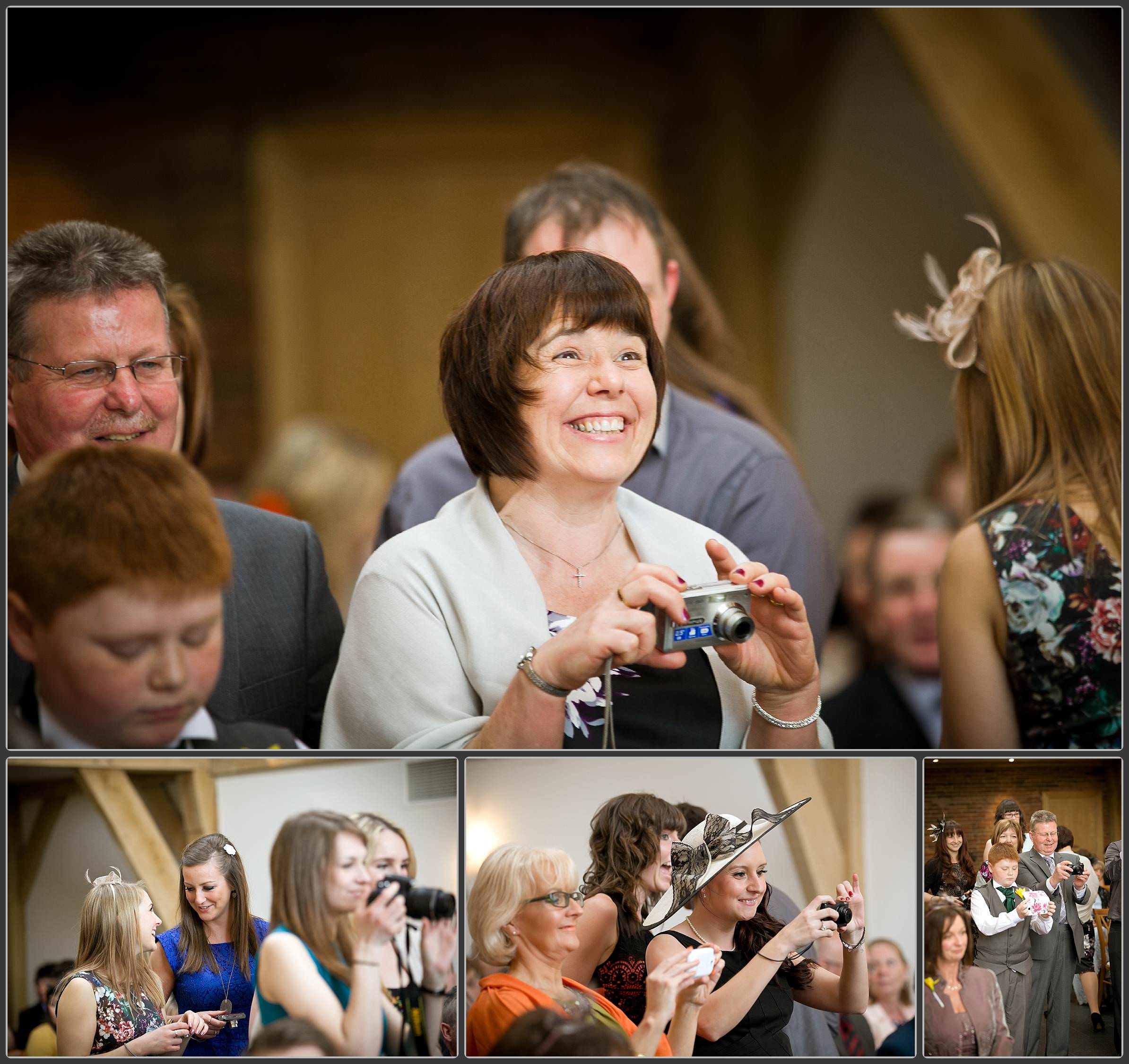 Wedding guests at the Mythe barn