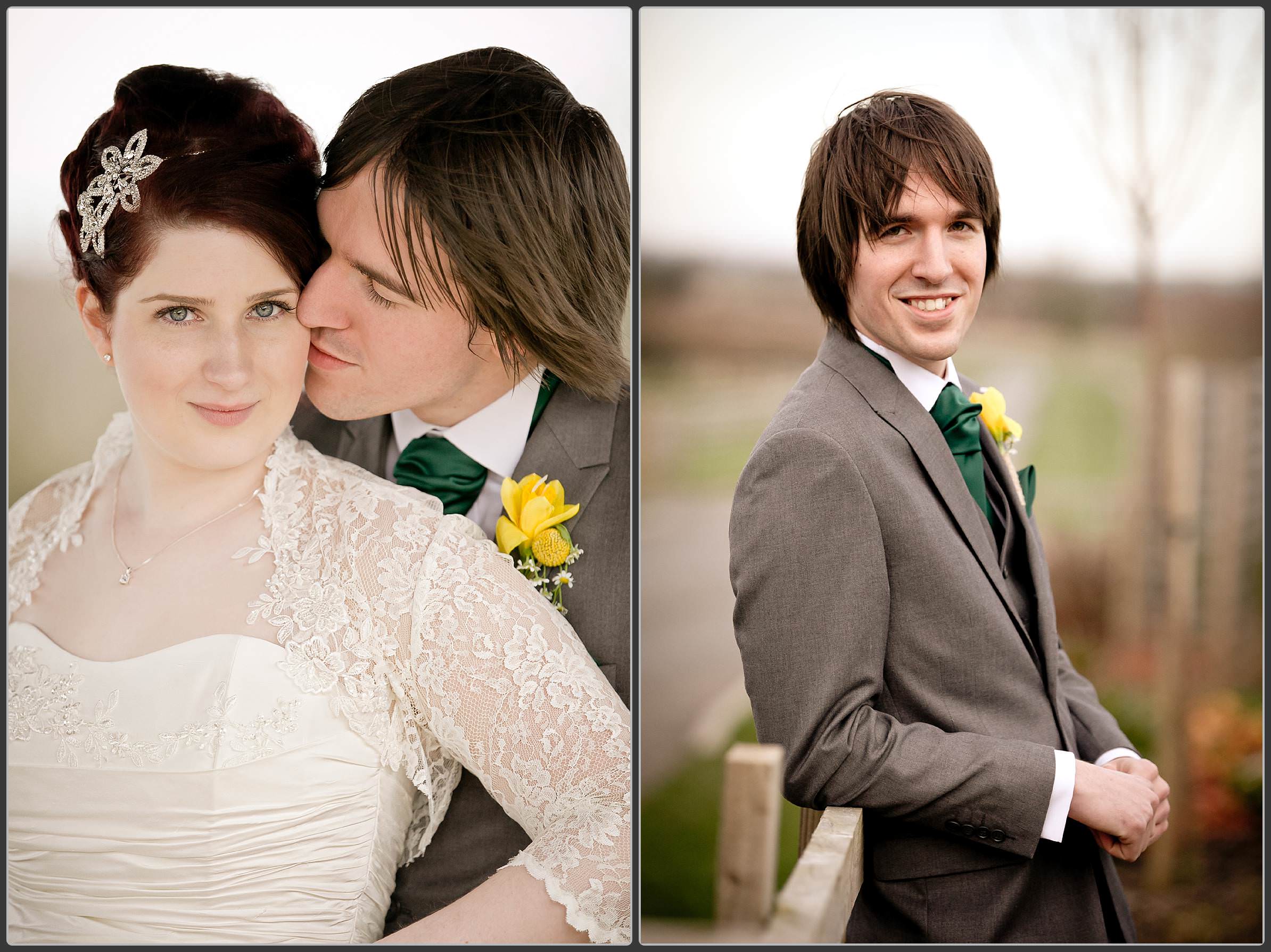 Bride and groom together at the Mythe barn