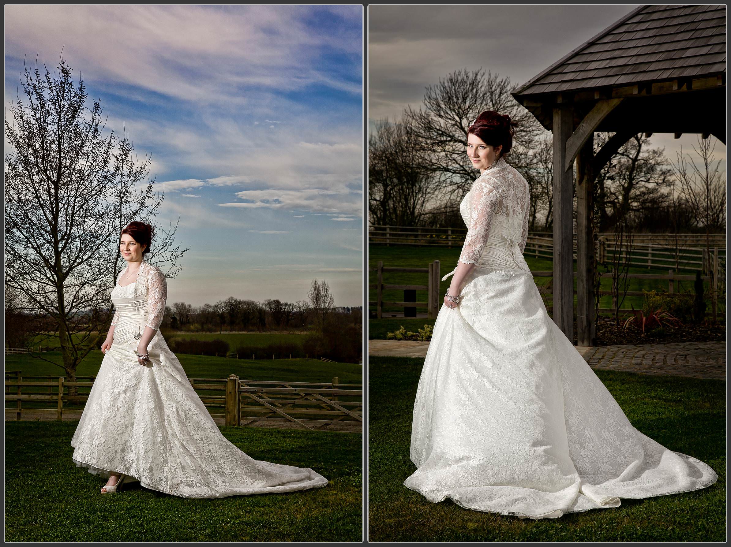 Bride and groom together at the Mythe barn