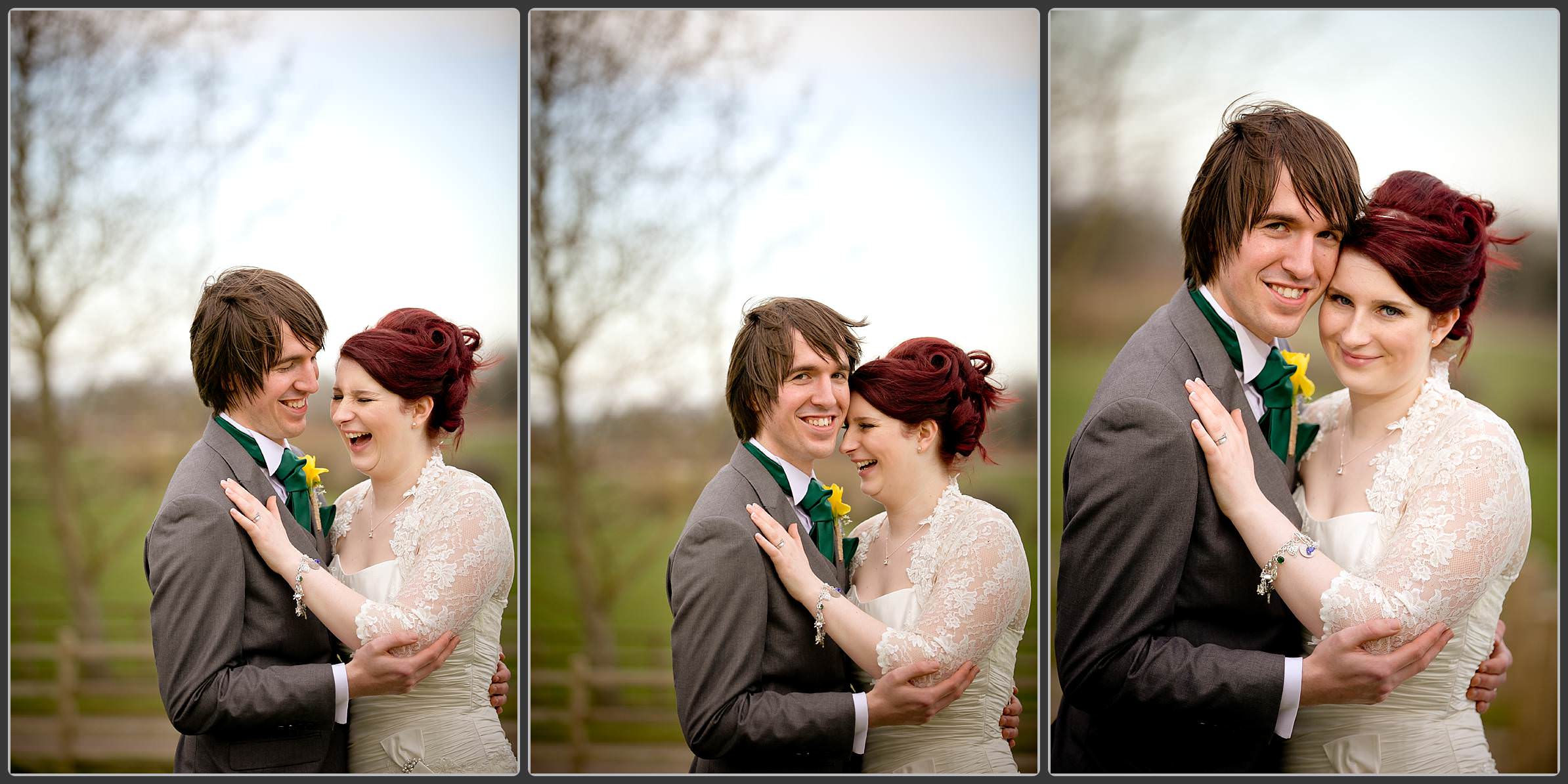 Bride and groom together at the Mythe barn