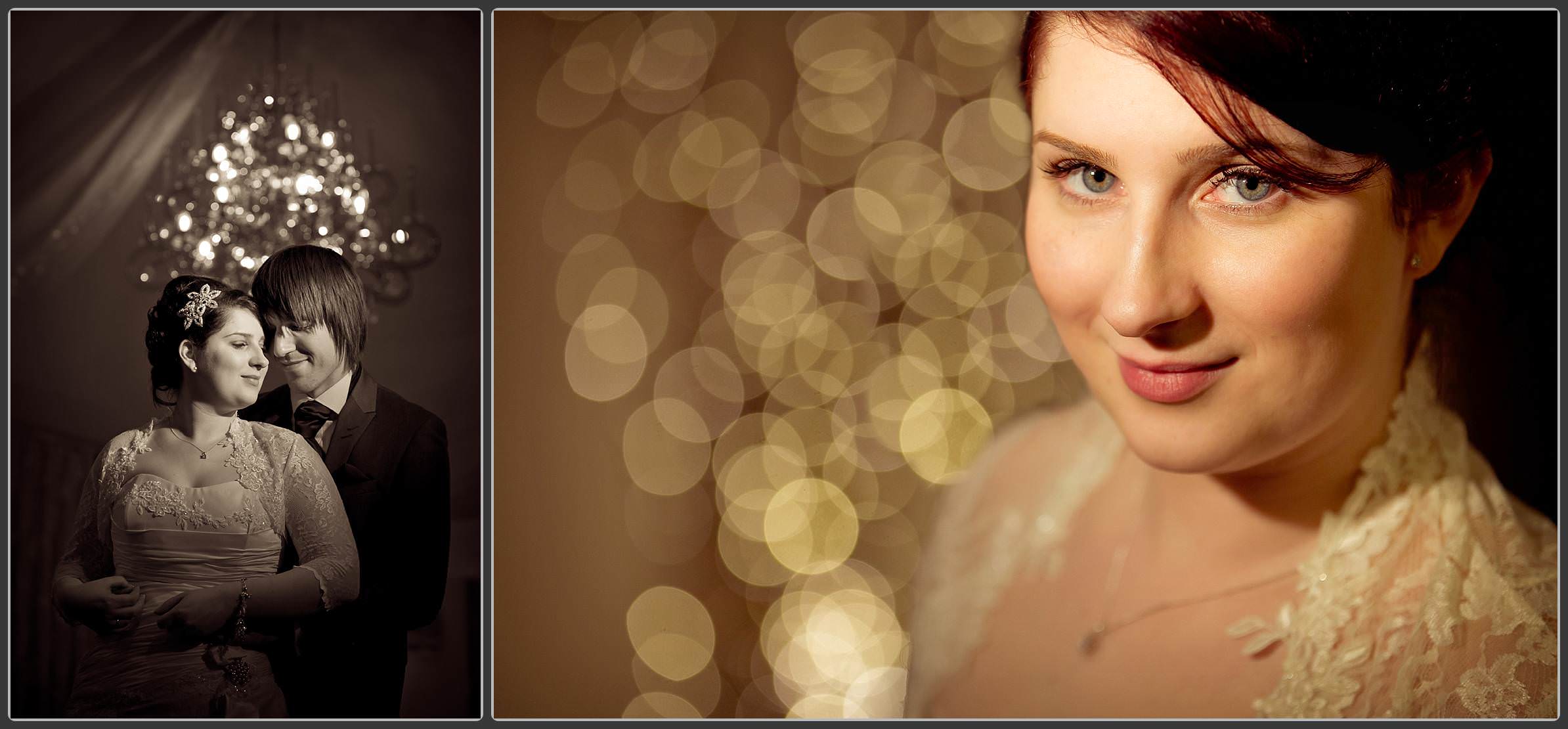 Bride and groom together at the Mythe barn wedding