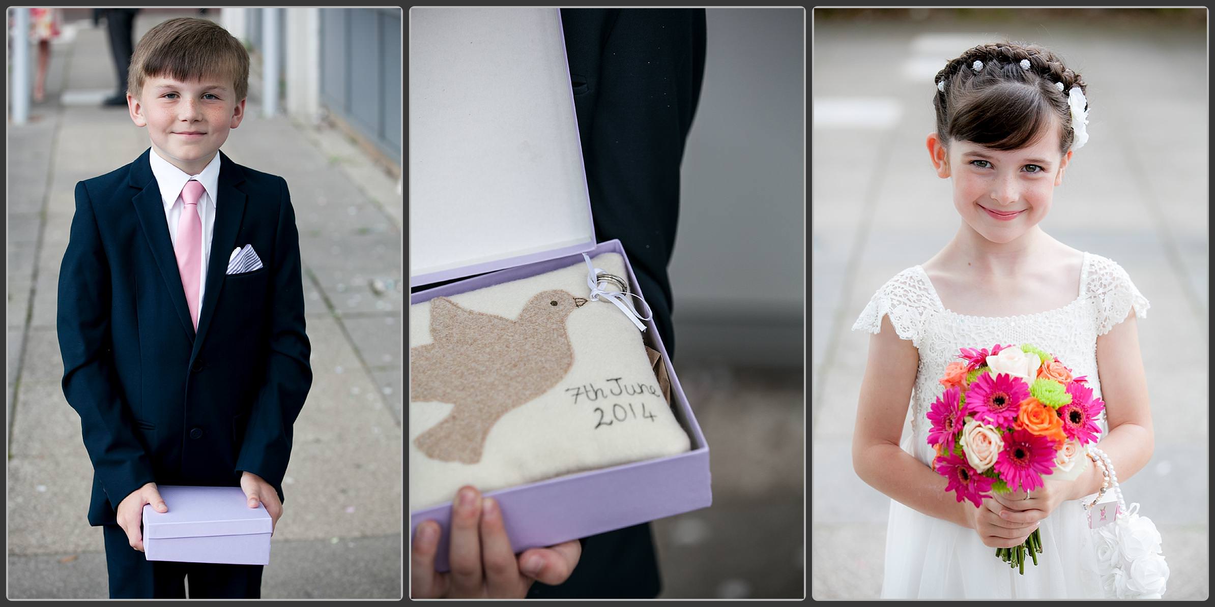 Page boy and flower girl at Solihull Registry Office