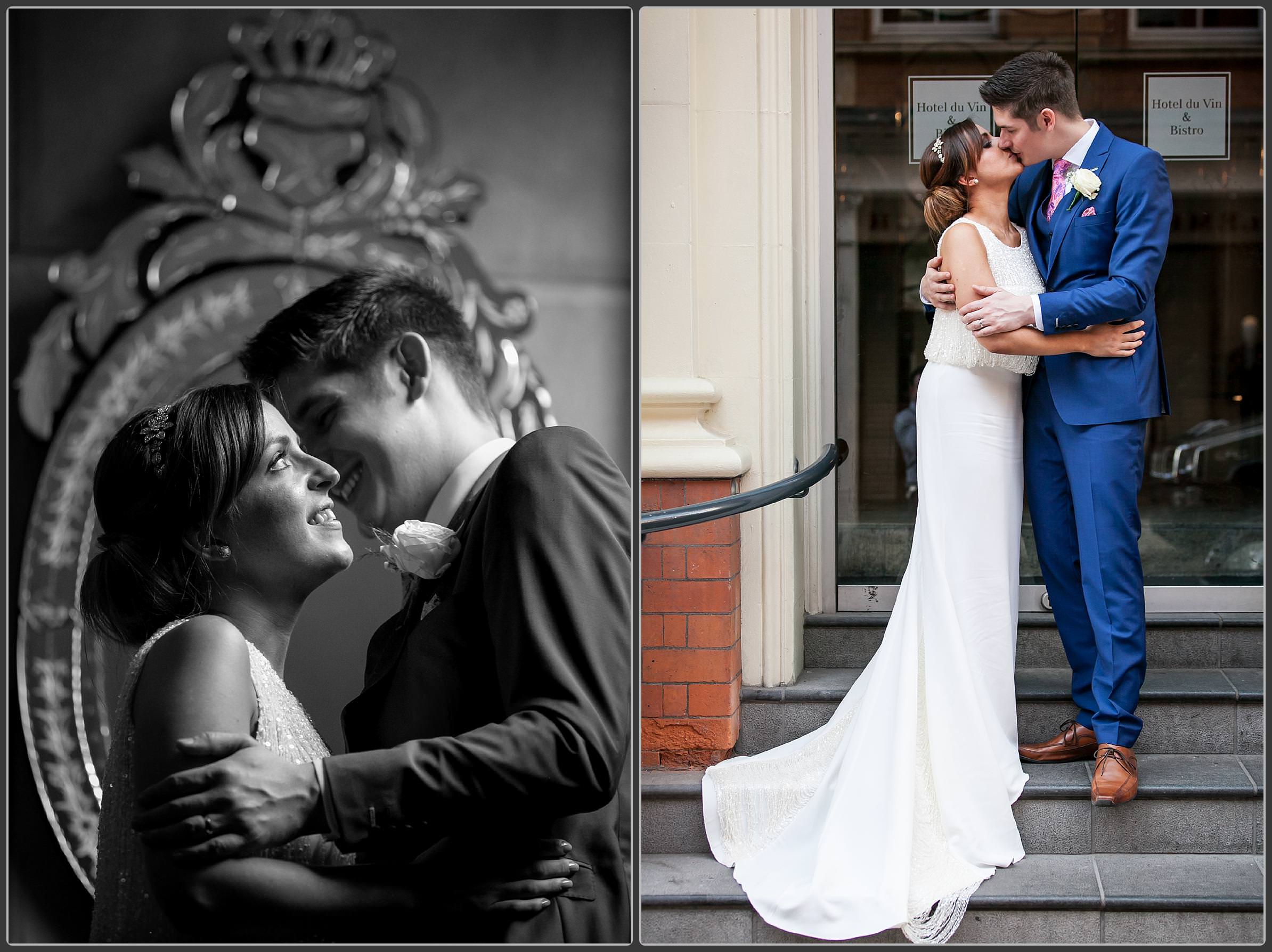 Bride and groom at the hotel du vin