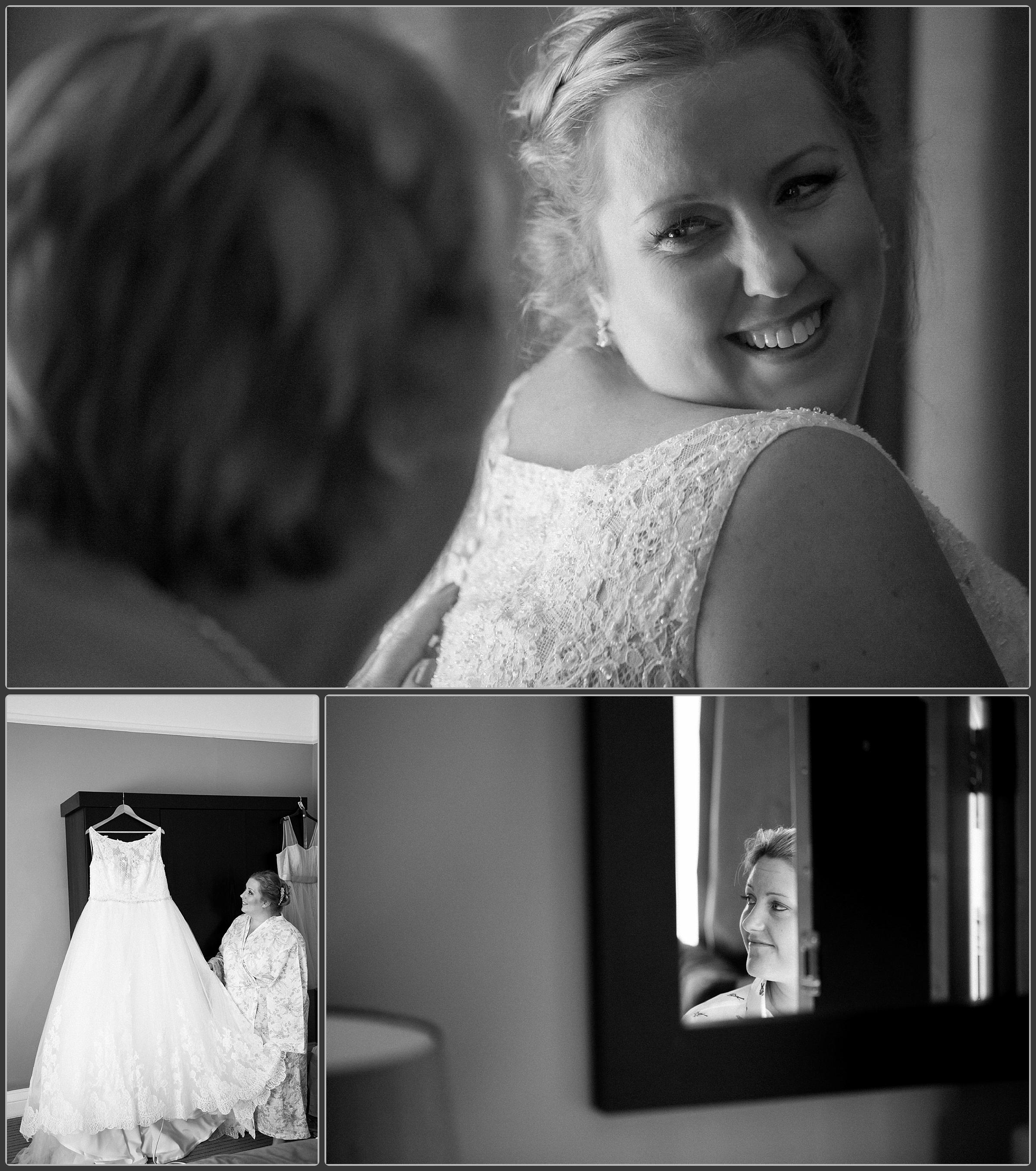 Bride getting ready at Milton Hill House