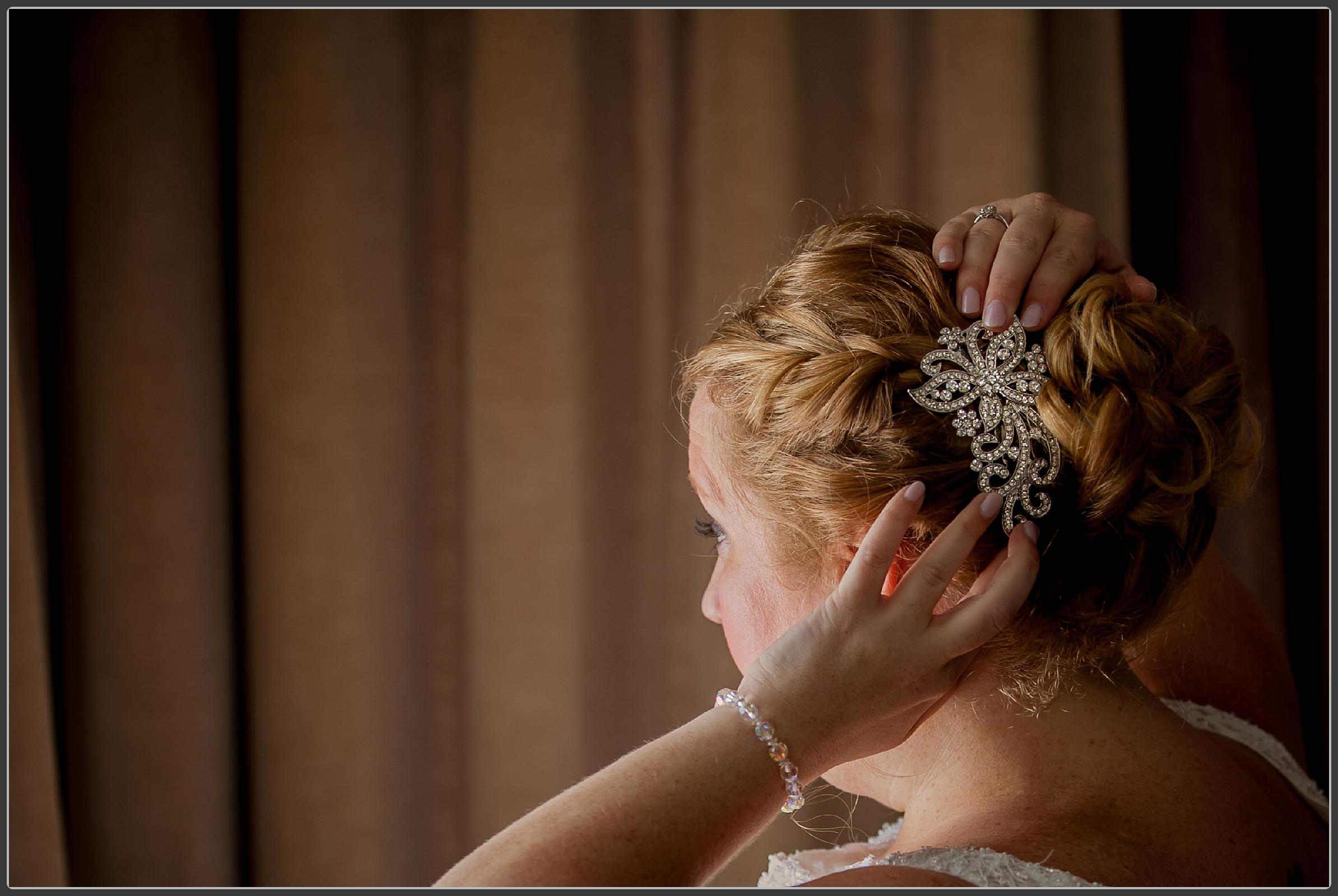 Bride getting ready at Milton Hill House