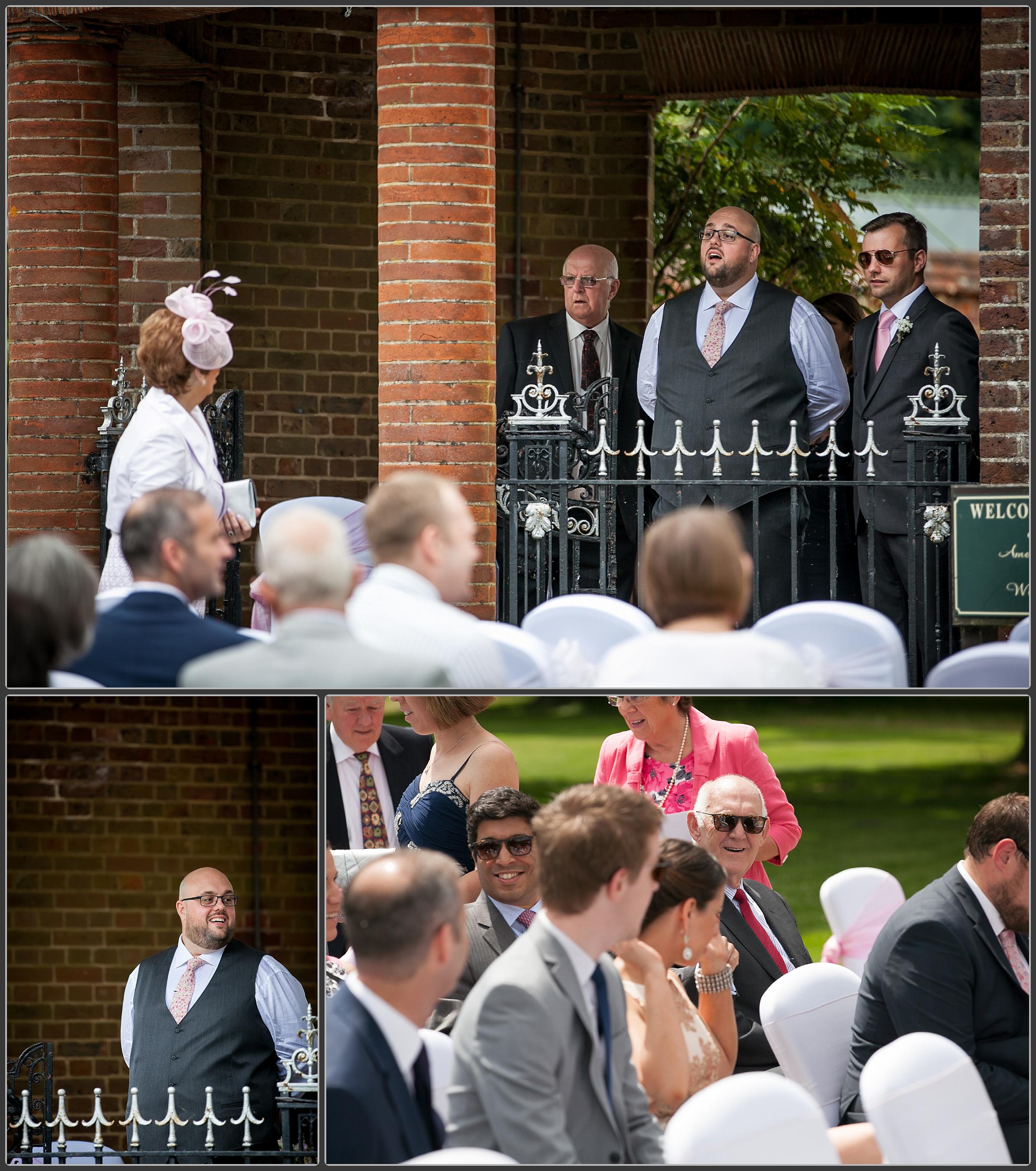 Groom awaiting his bride to be