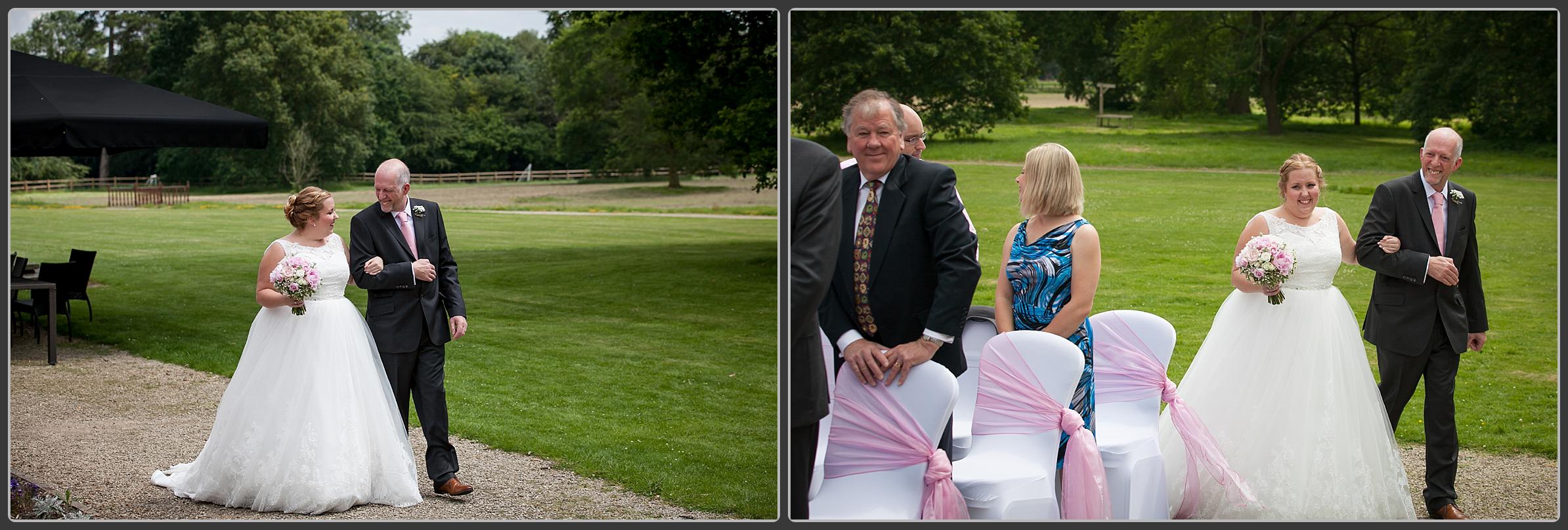 Father and daughter walking down the aisle