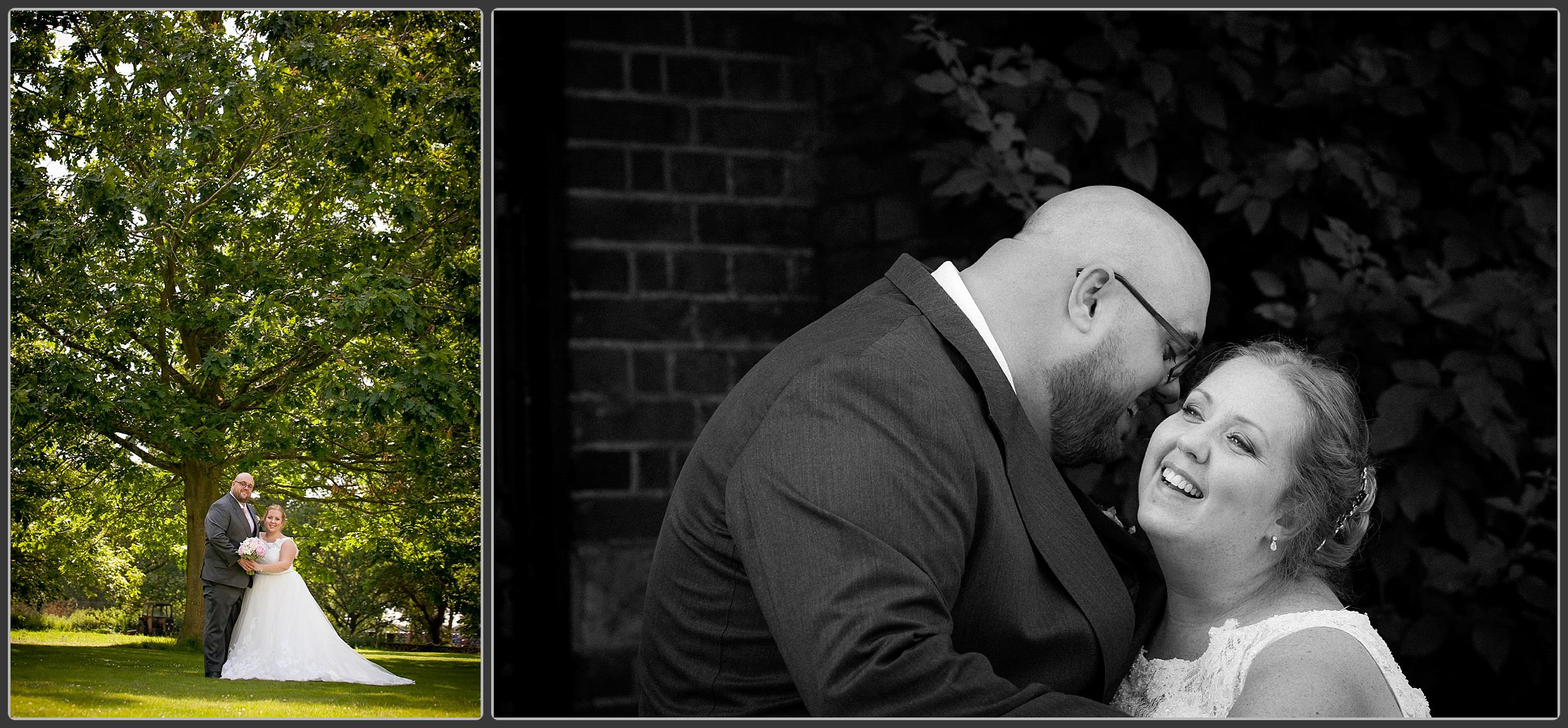 Bride and groom together at Milton Hill House