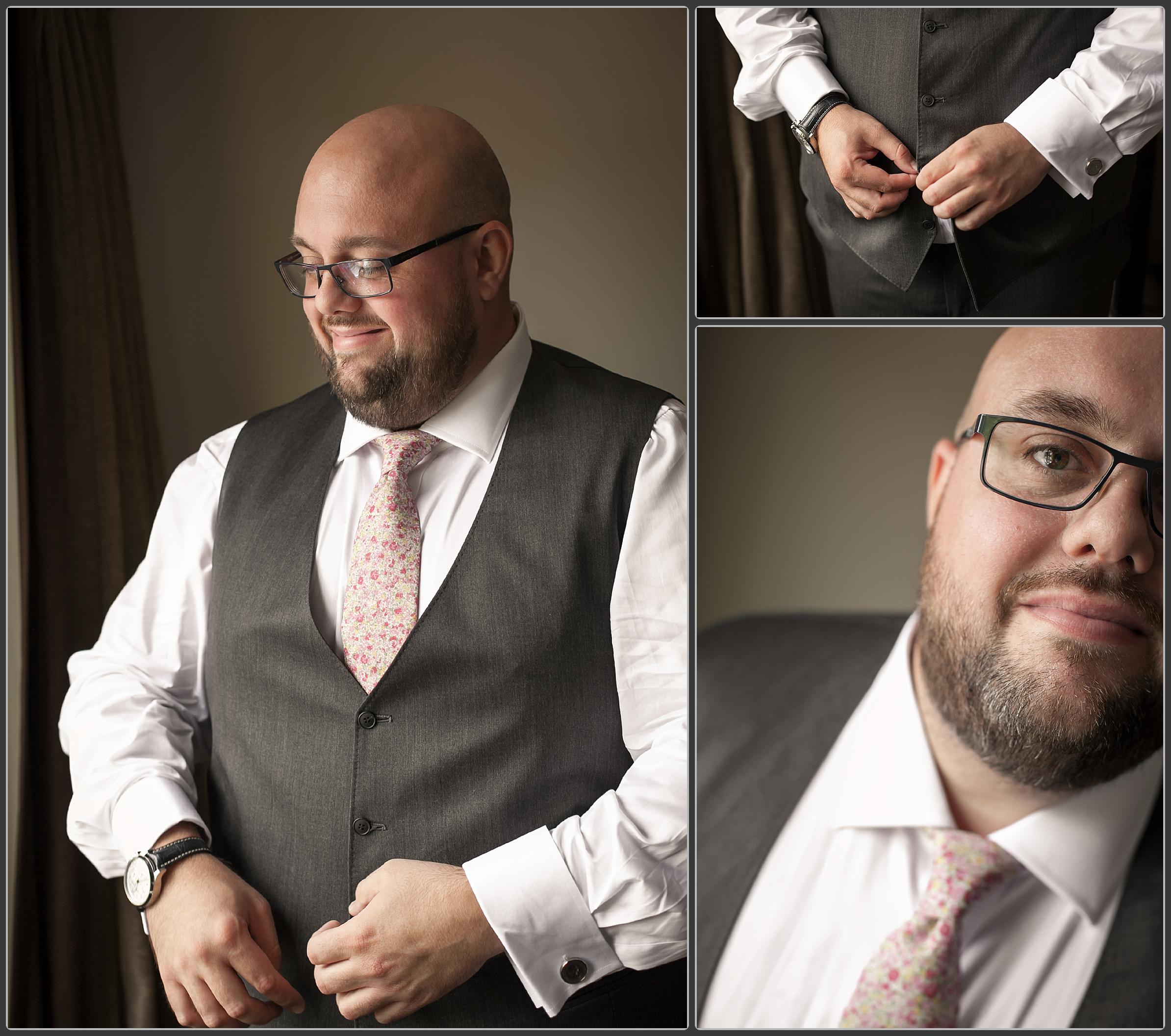 Groom preparation at Milton Hill House