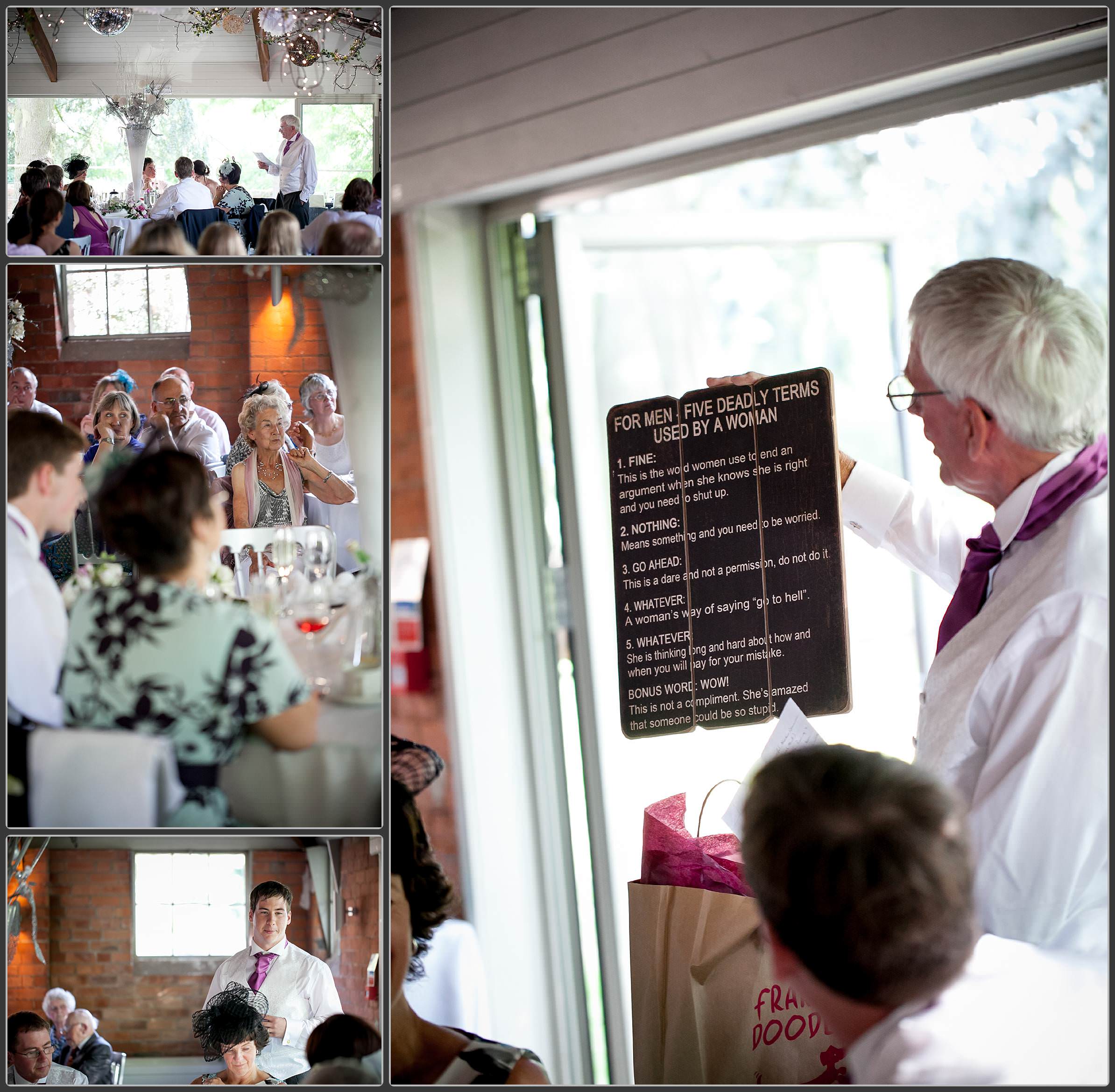 Gorcott Hall Wedding speeches