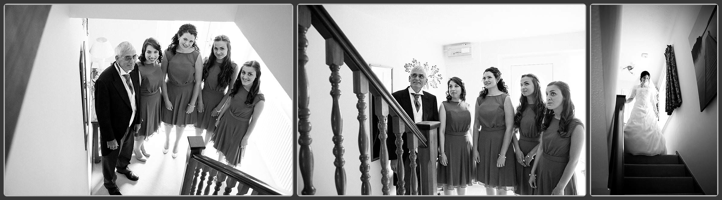 Bride walking down the stairs