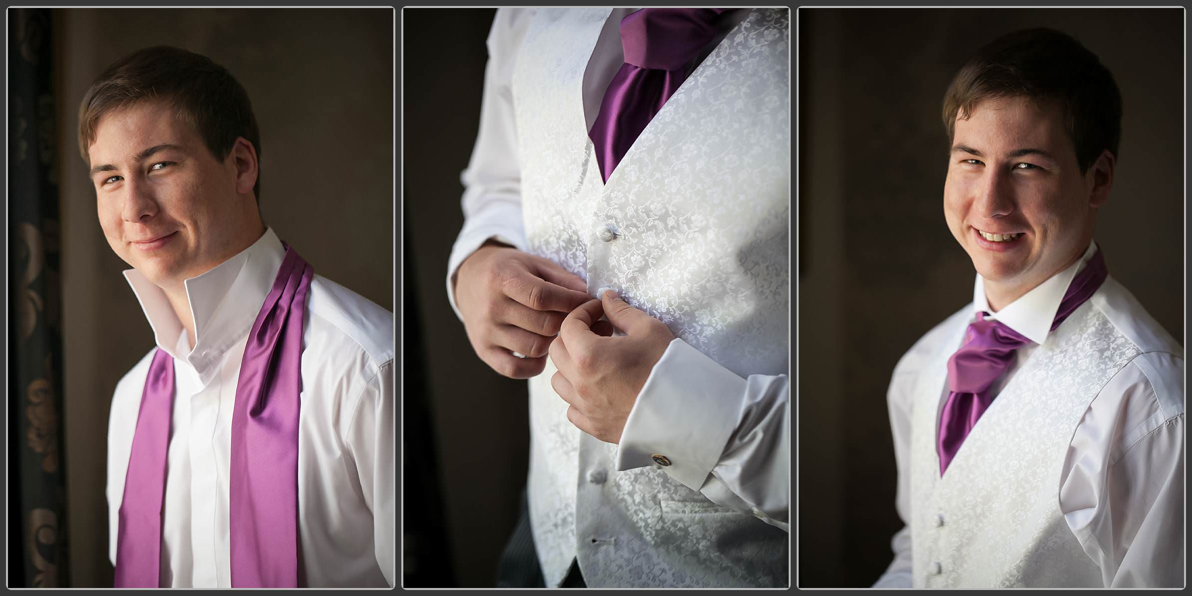 Groom getting ready