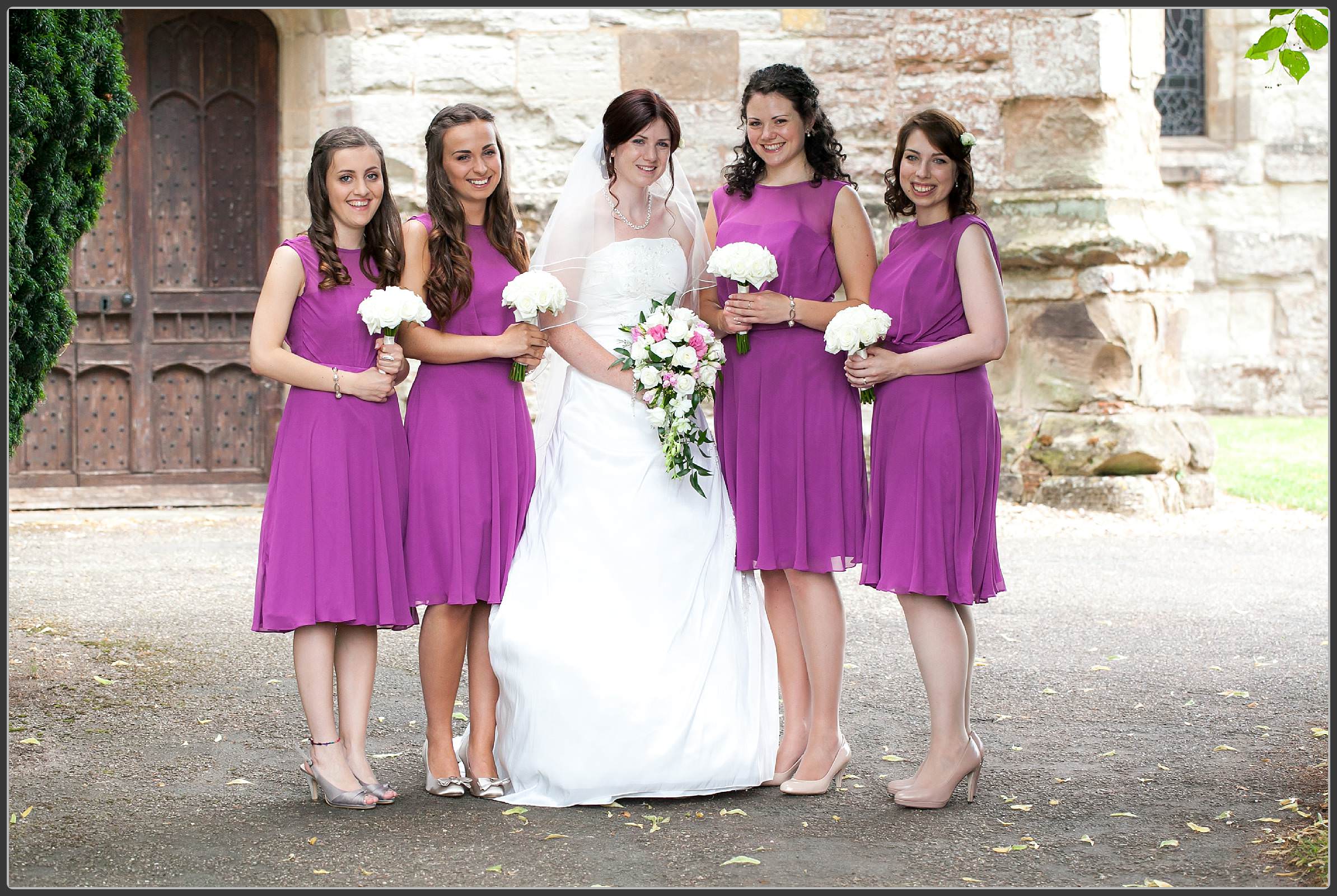 Bridesmaids at Studley St Mary's Church wedding