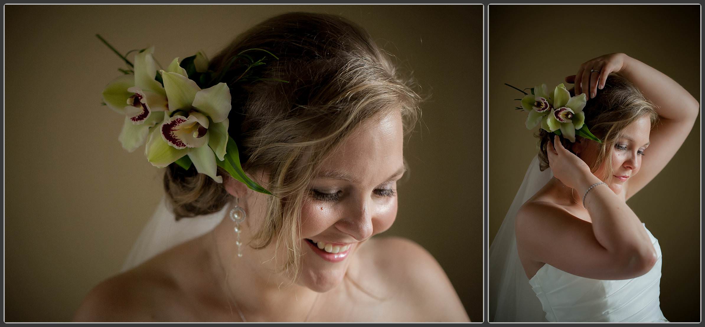 Bridal preparation at Stone House Court wedding