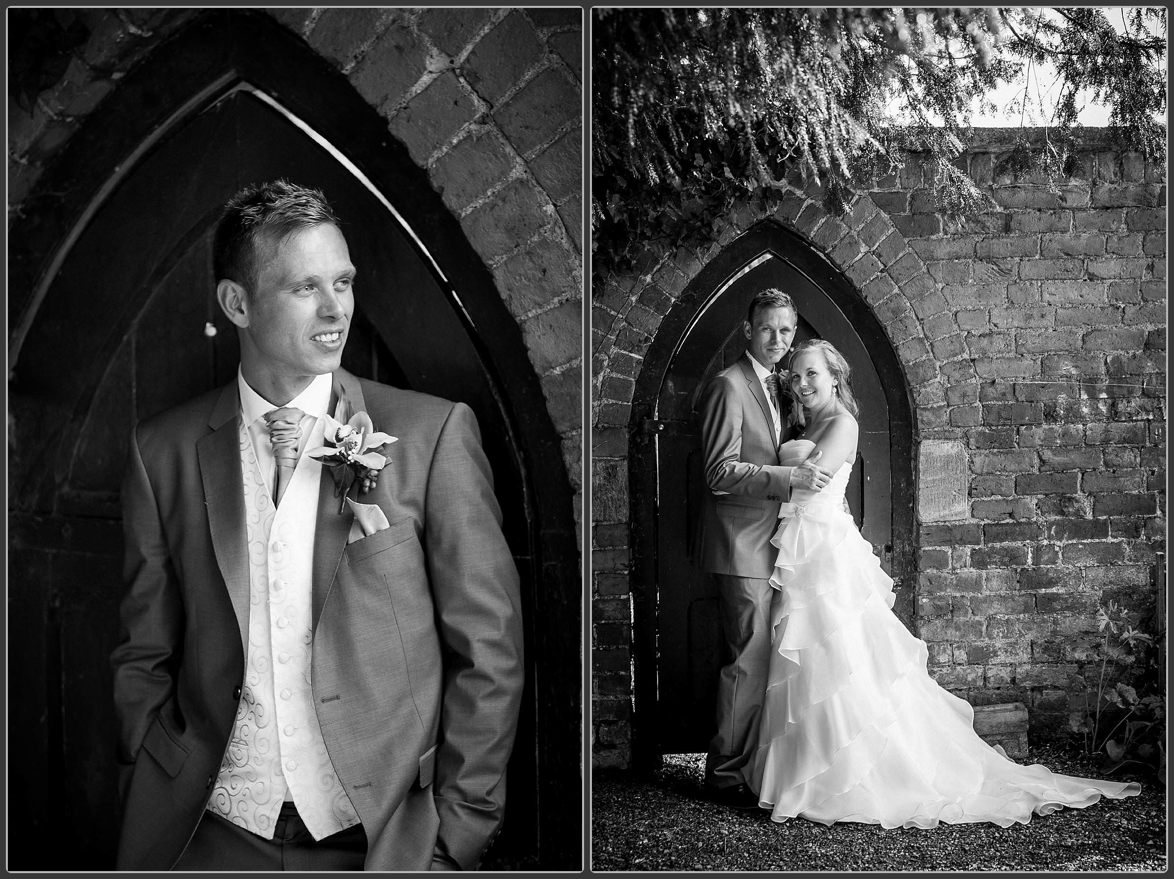 Bride and groom together at Stone House Court Wedding