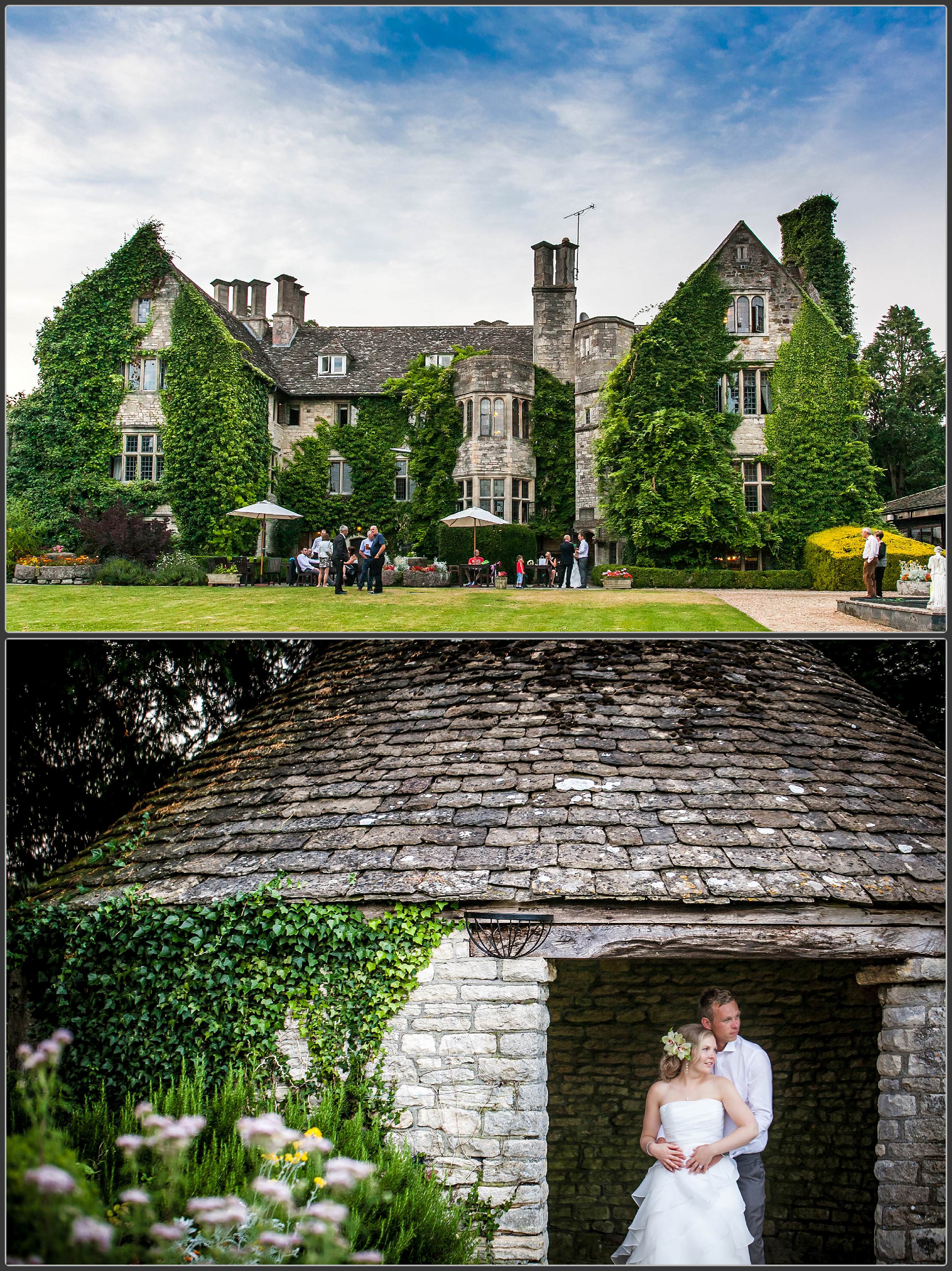 Bride and groom together at Stone House Court Wedding