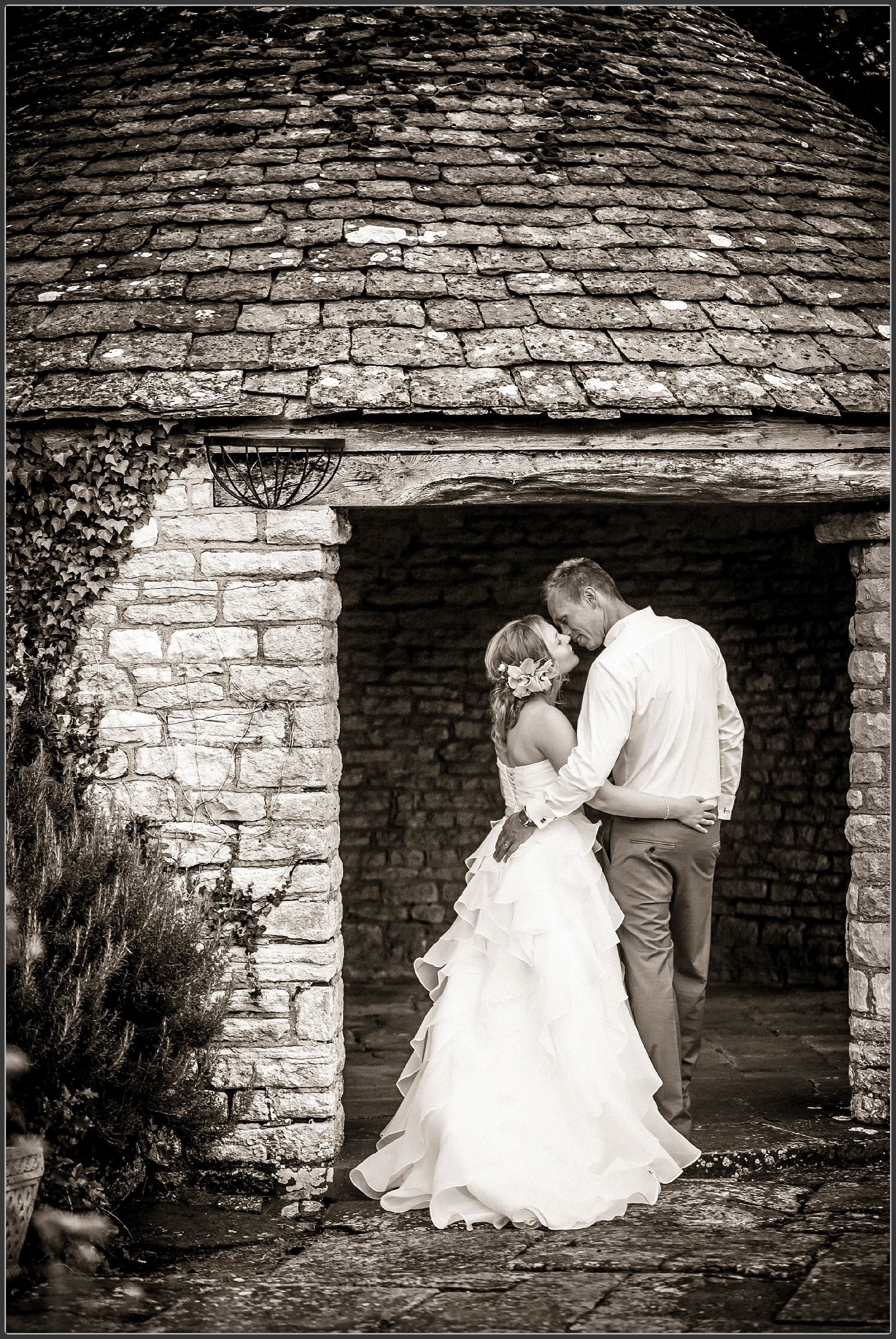 Bride and groom together at Stone House Court Wedding