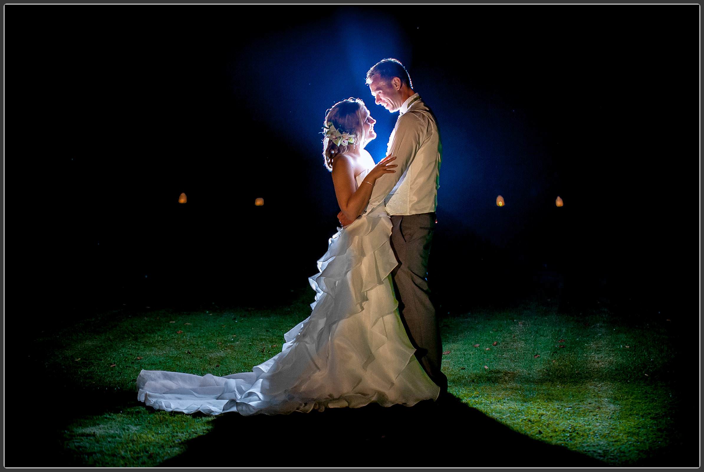 Bride and groom together at Stone House Court Wedding