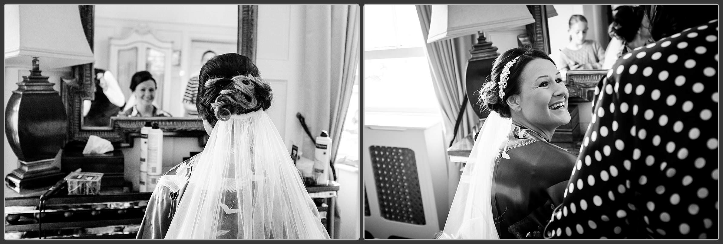 The bride getting ready