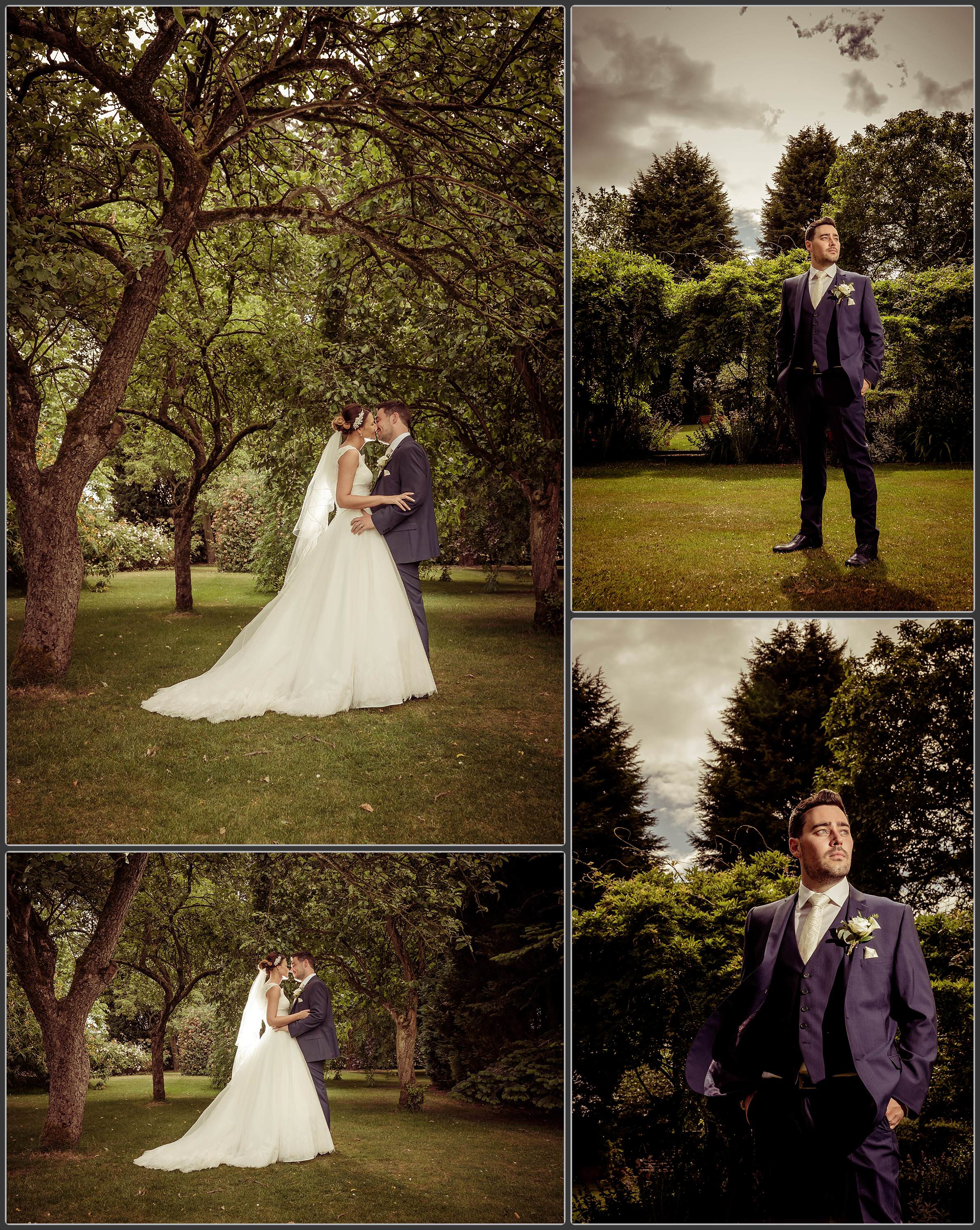 Wedding photos of the bride and groom at Packington Moor