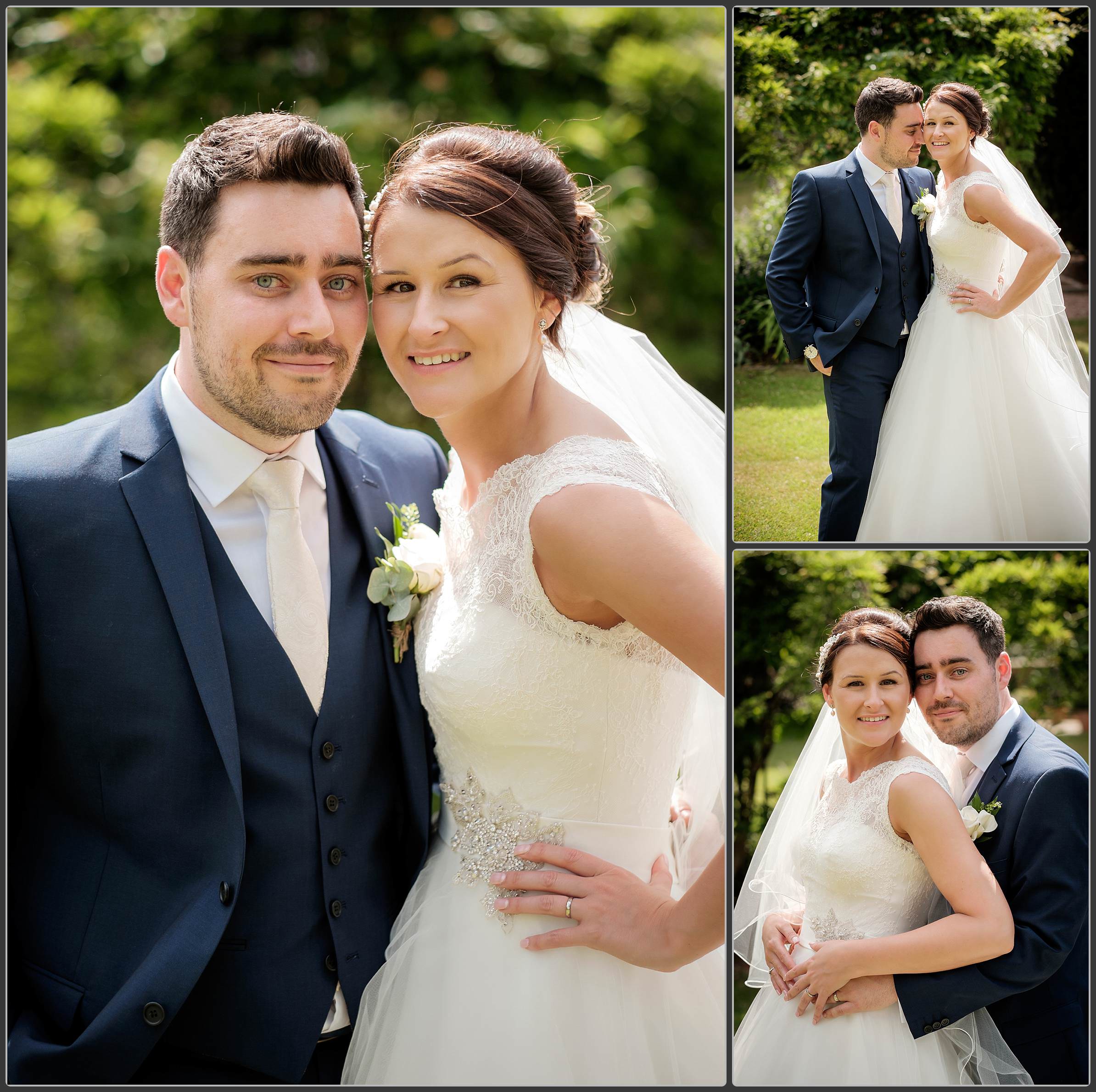 Wedding photos of the bride and groom at Packington Moor