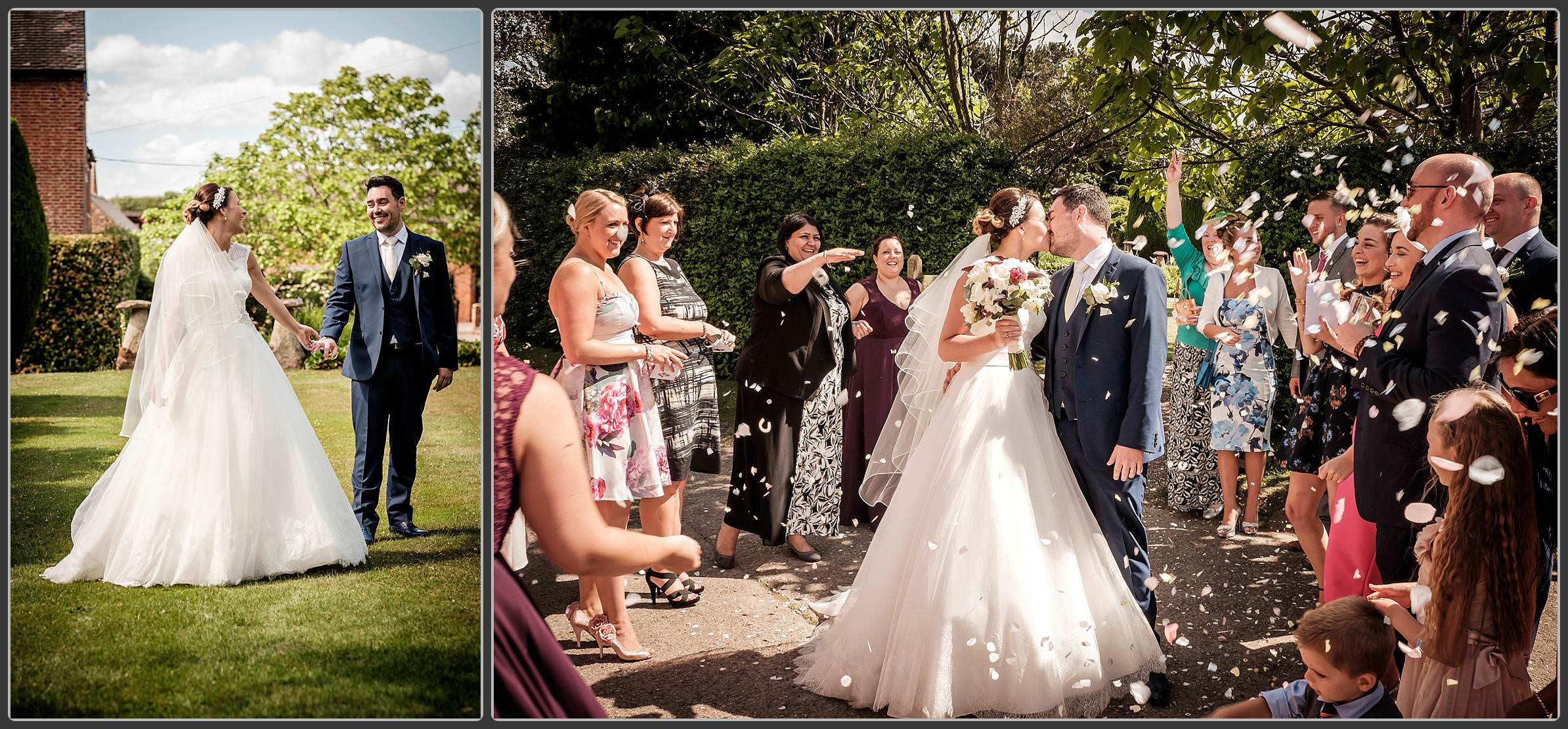 Wedding photos of the bride and groom at Packington Moor