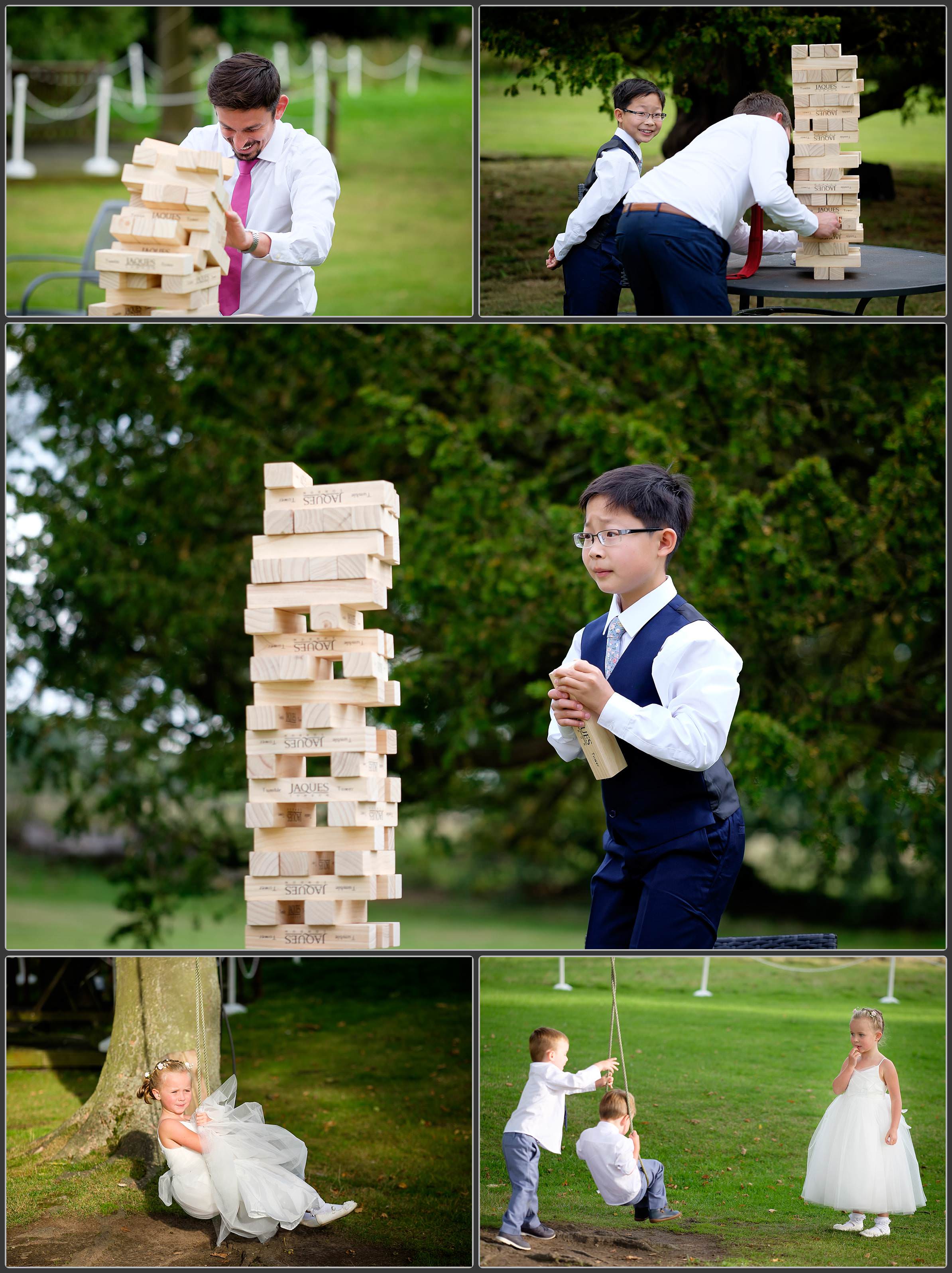 Playing Jenga at Haslington Hall