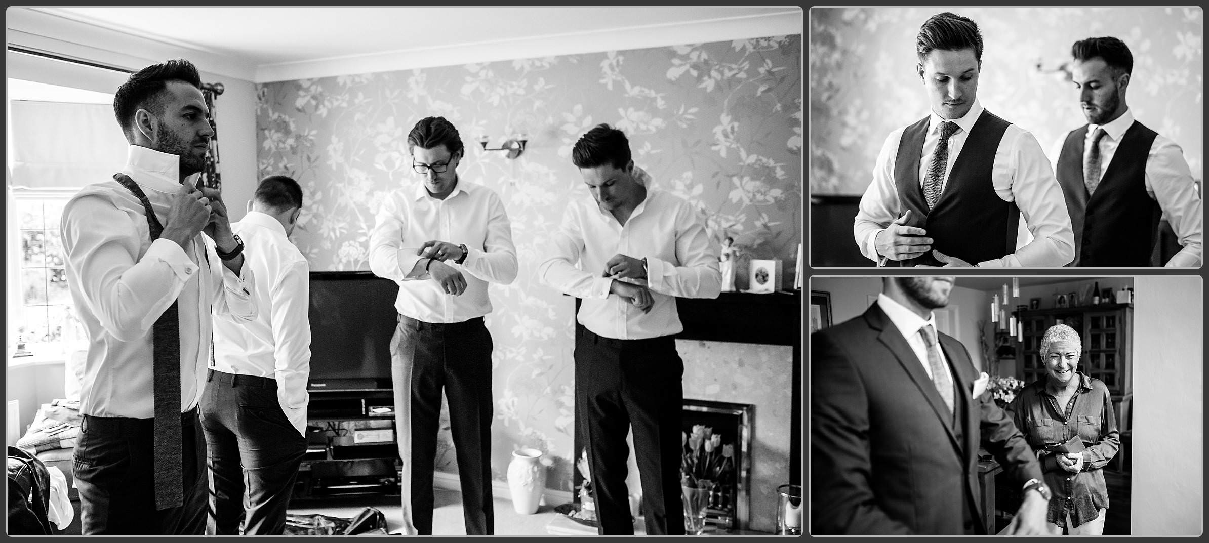 The groomsmen getting ready