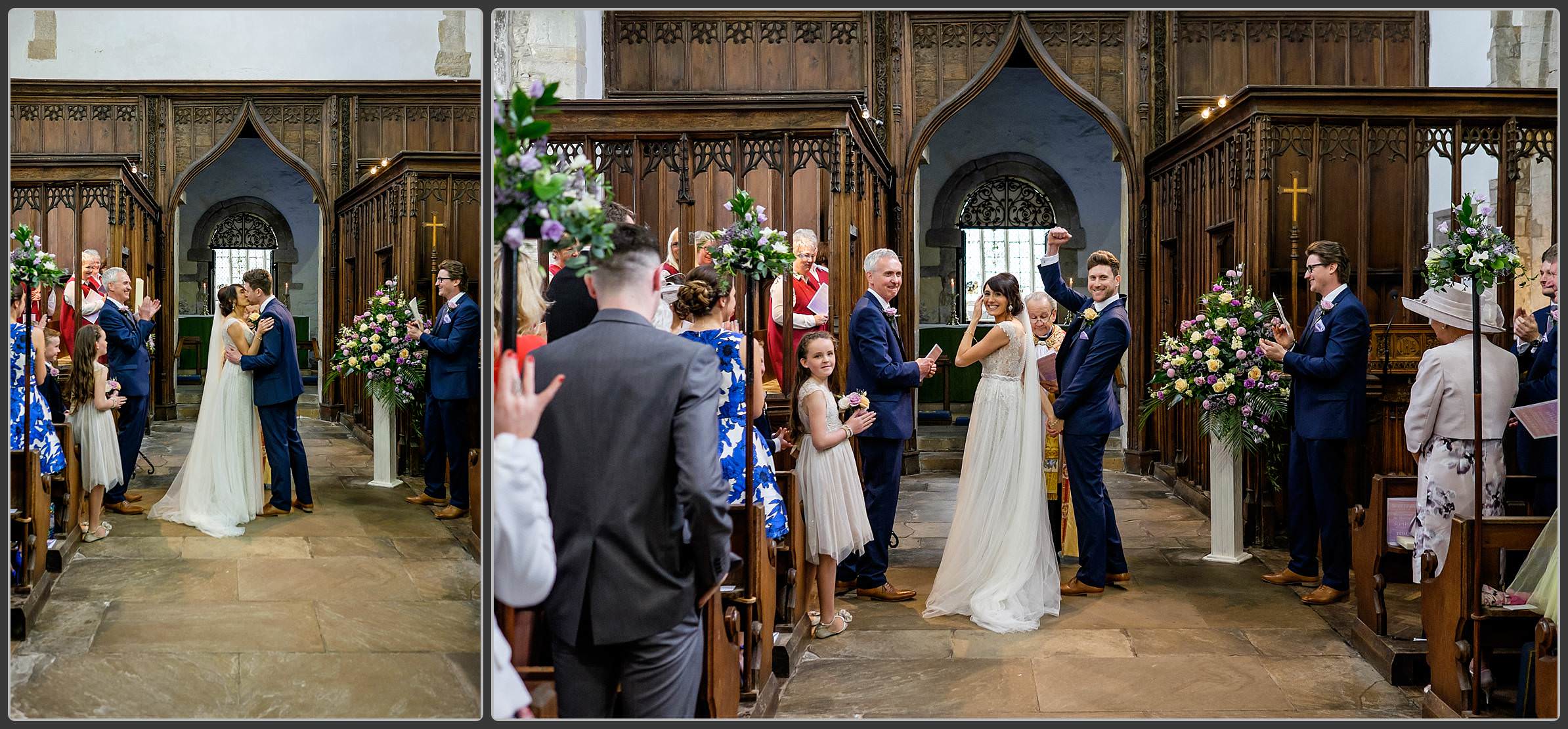 A wedding at St Peter's Church in Wootton Wawen