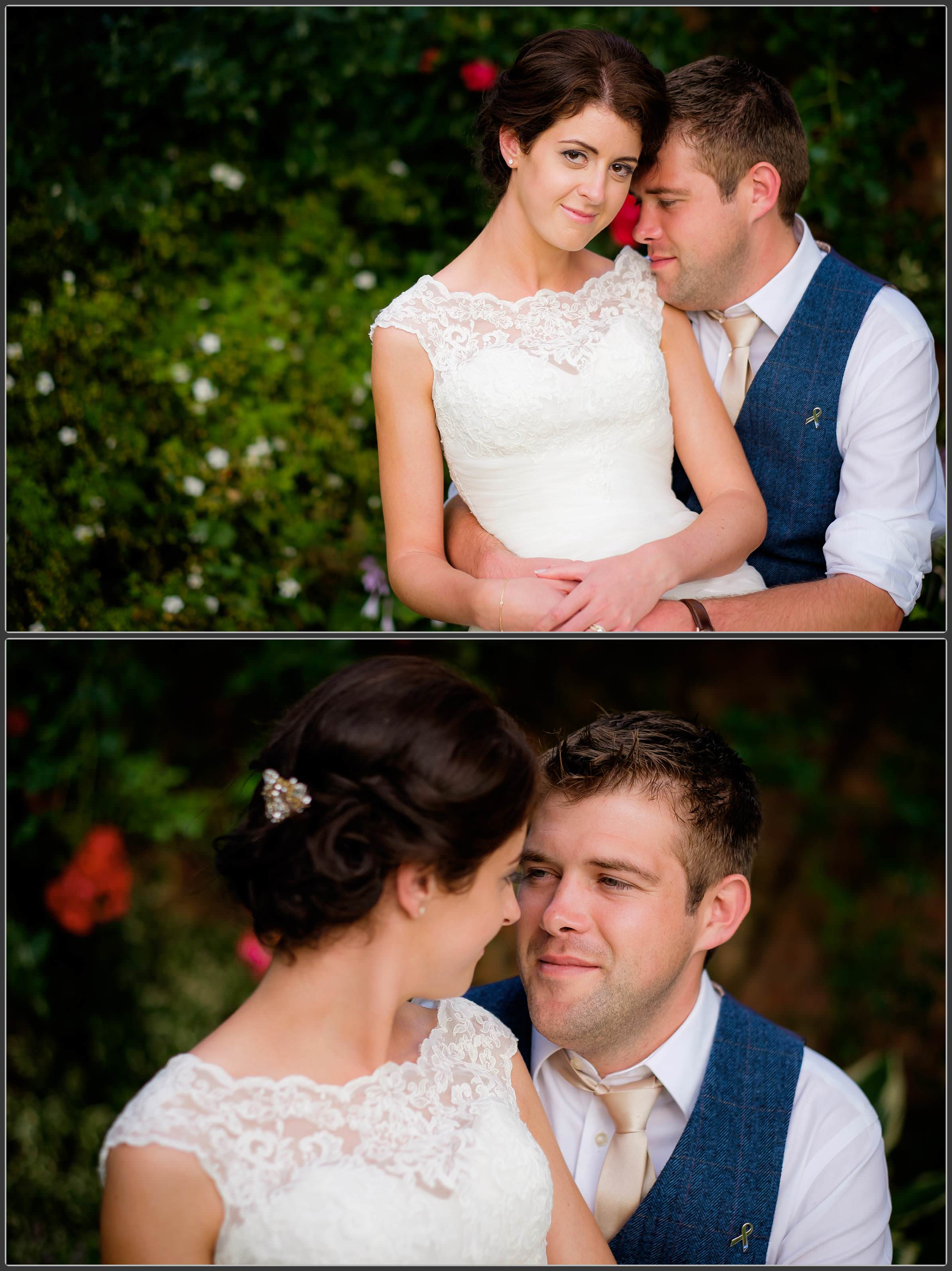 The bride and groom together at Alveston Pastures farm