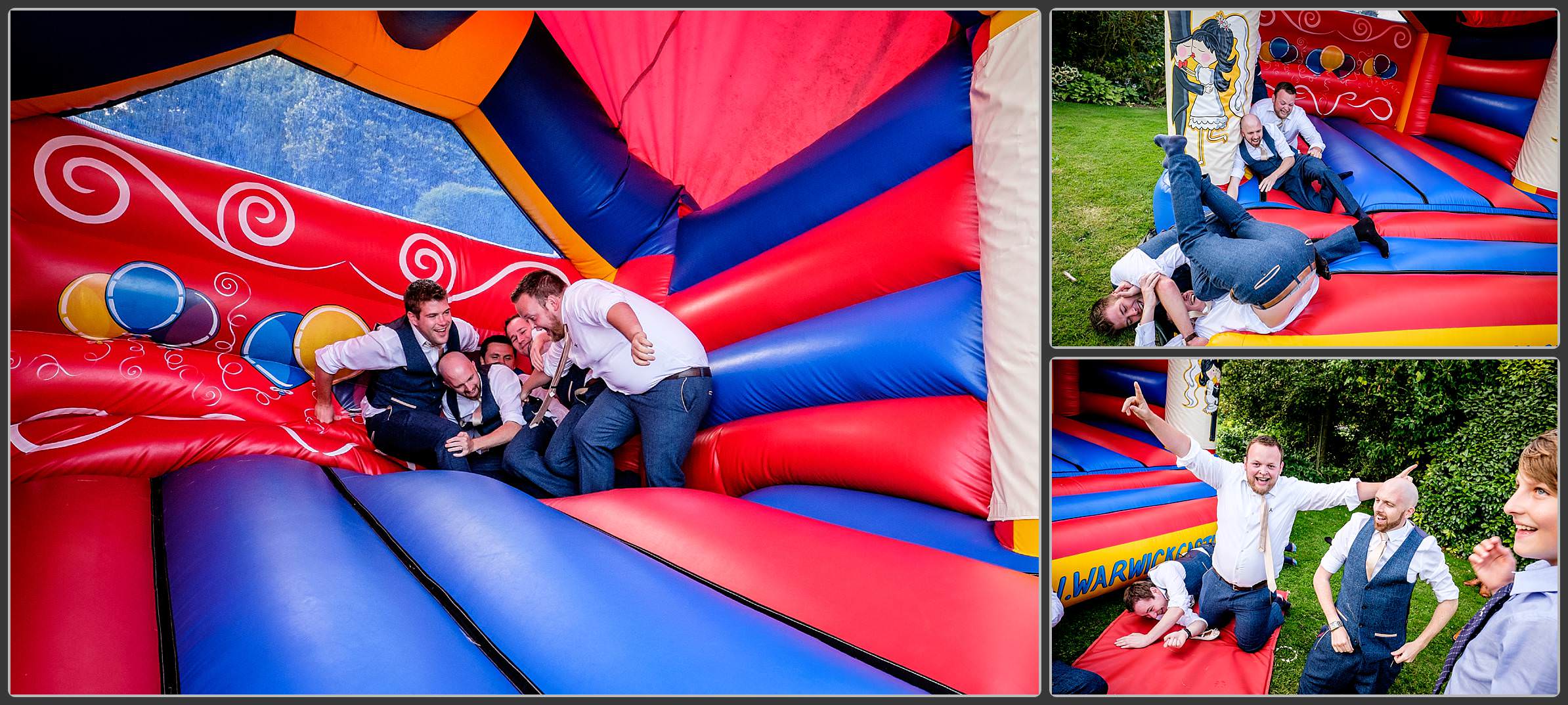 Fun on the bouncy castle at Alveston Pastures farm