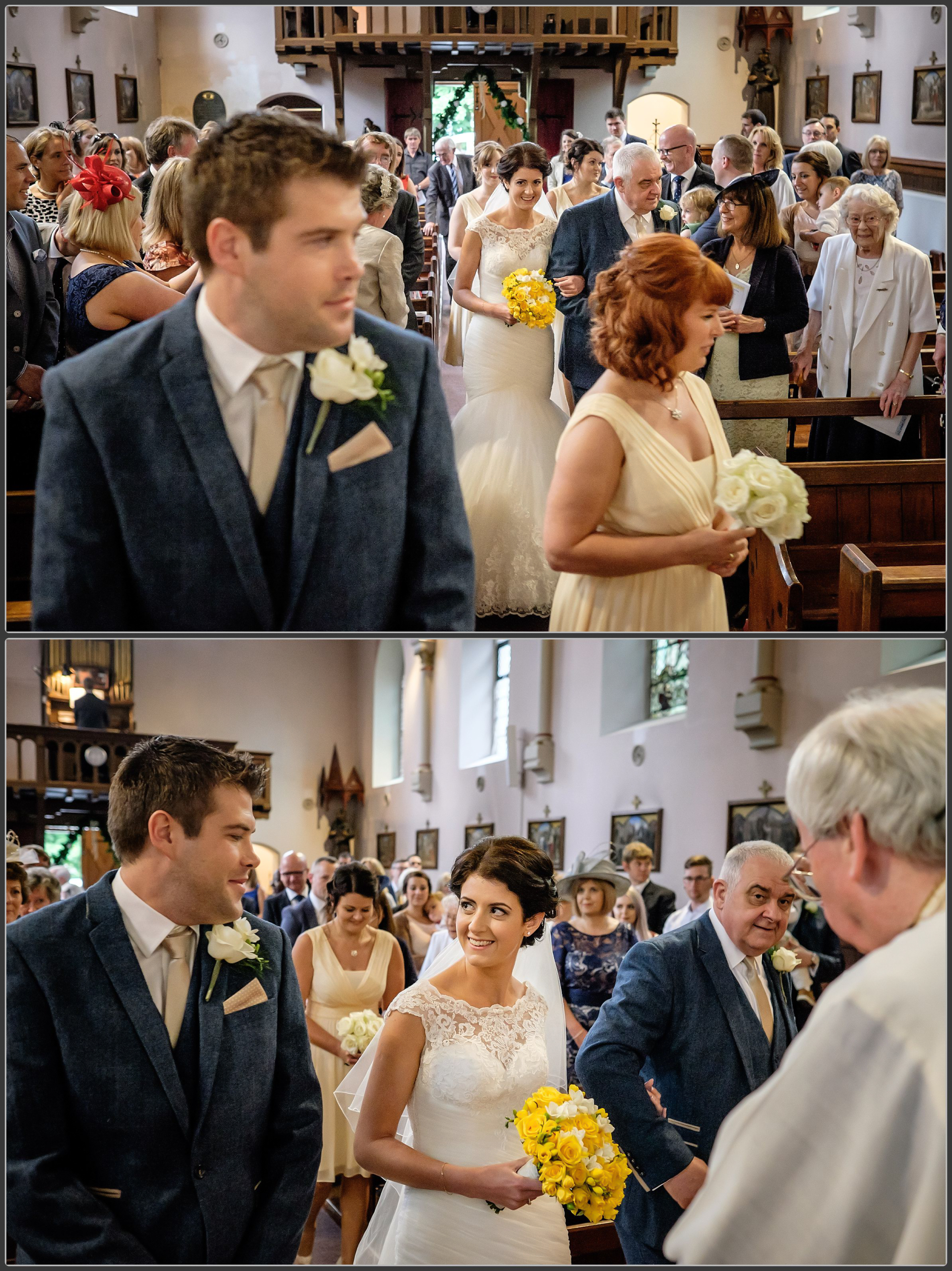 Bride walking down the aisle