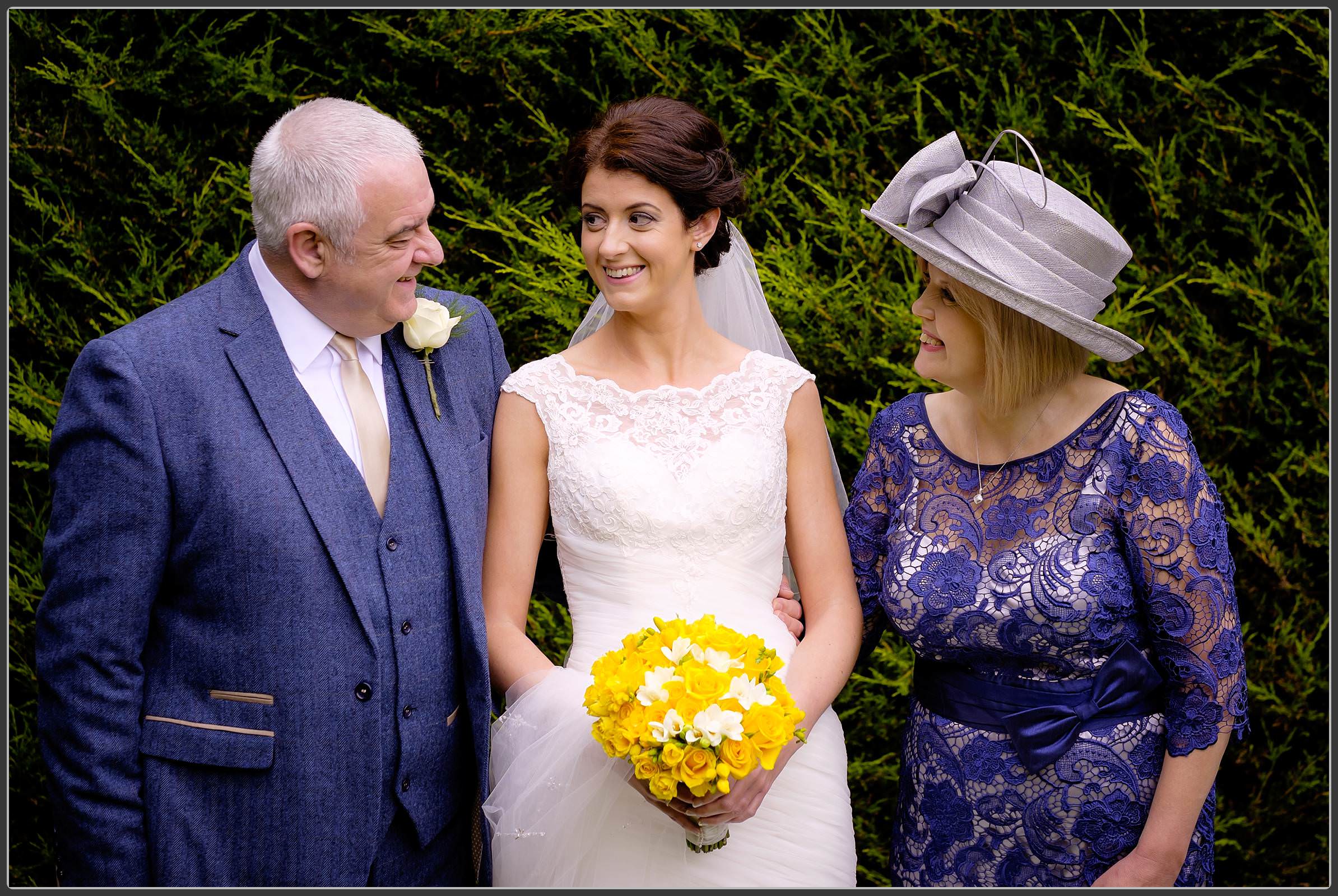 The bride with her mum and dad