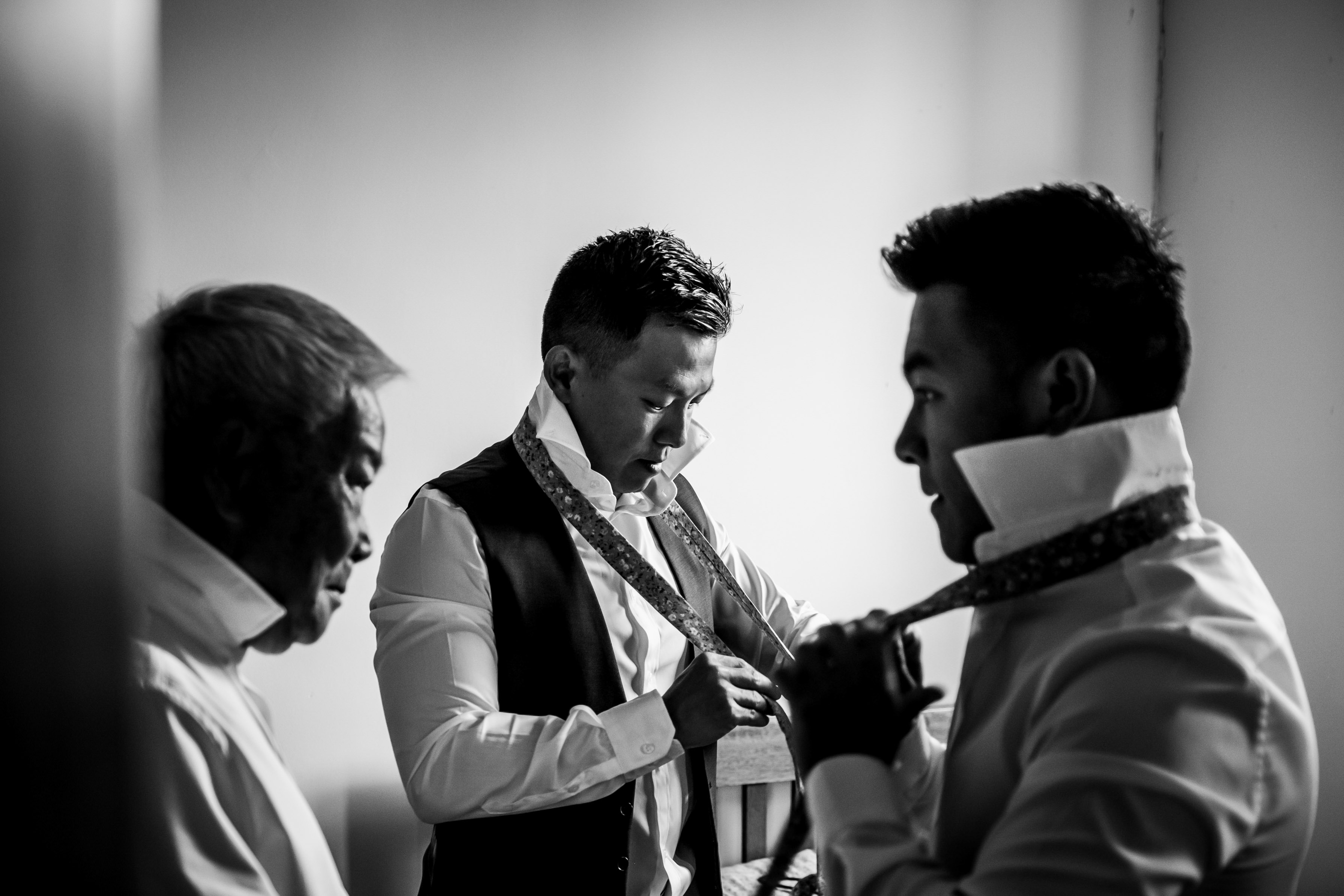 Groom and groomsmen getting ready